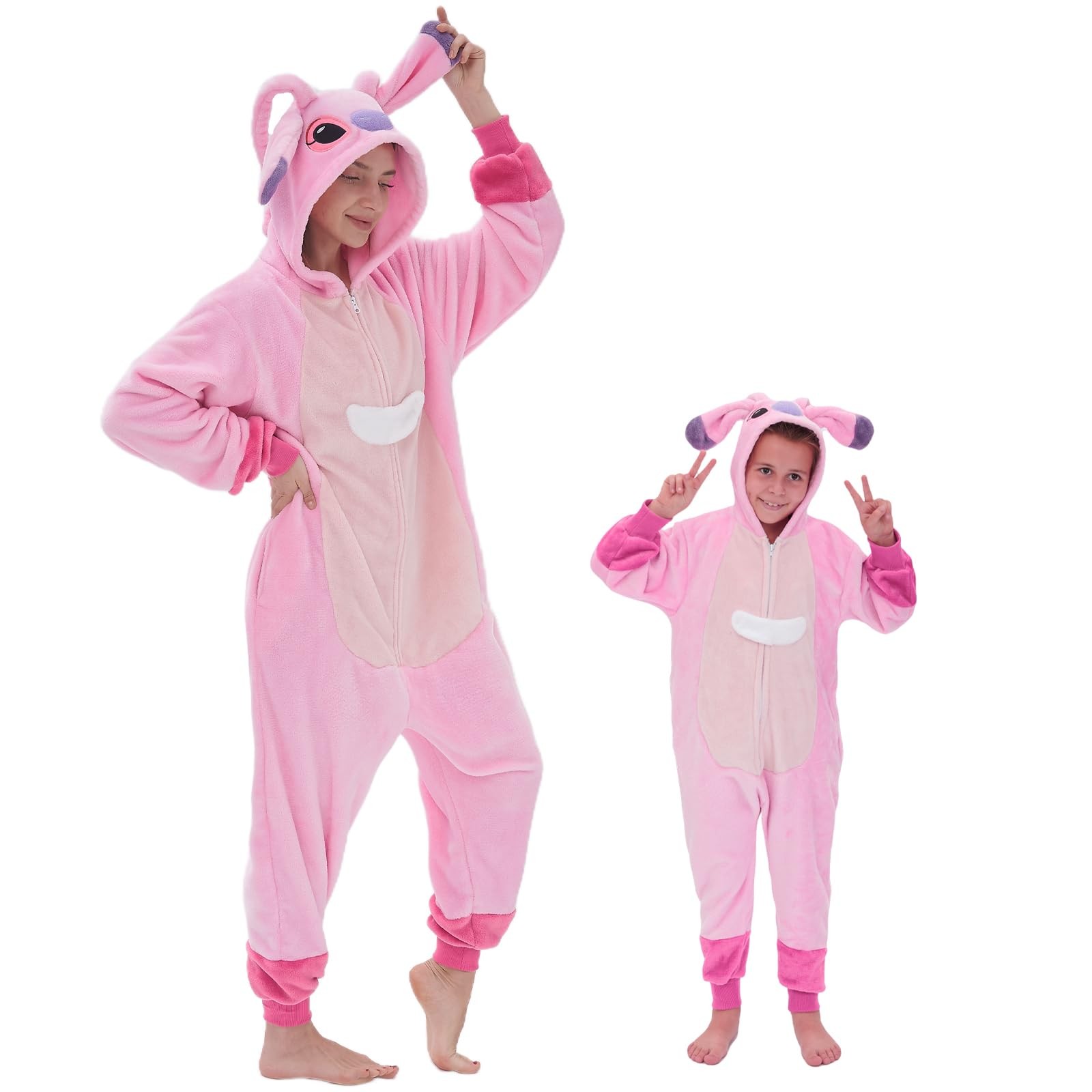 GONAAP Pink Animal Bodysuit Pajama XXL Unisex Adult Pajamas Costume Cosplay