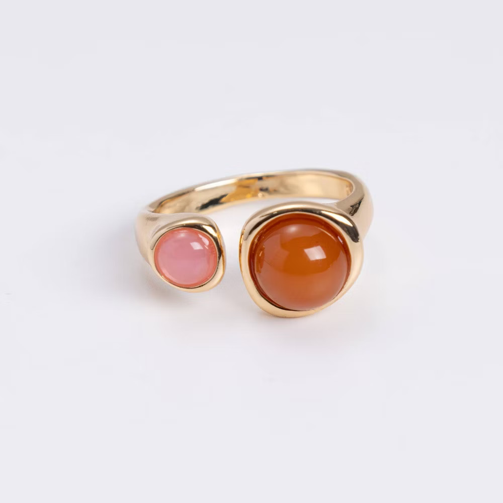 Luv Aj Honey Resin Stud Ring – Pink Size 8