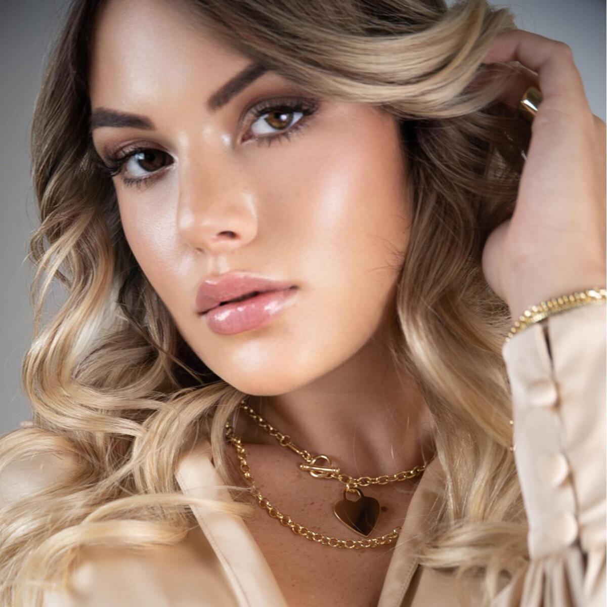 Damen Kette Herz Anhänger “My Love” 24 Karat Gold vergoldet K6052DL DJADEE