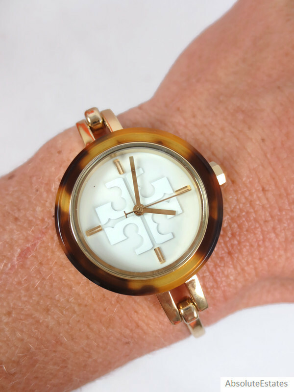 NEW Tory Burch Gigi Gold Bangle Watch Interchangeable Bezel Set TBW2100 Box