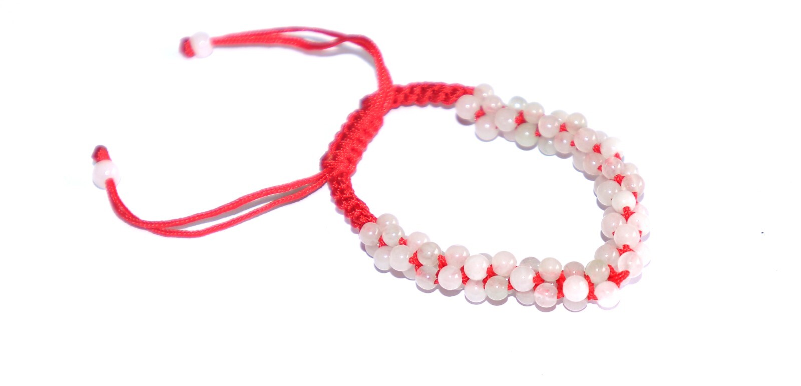 Macrame Friendship Adjustable Red Cord Feng Shui Pink Jade Beads Charm Bracelet