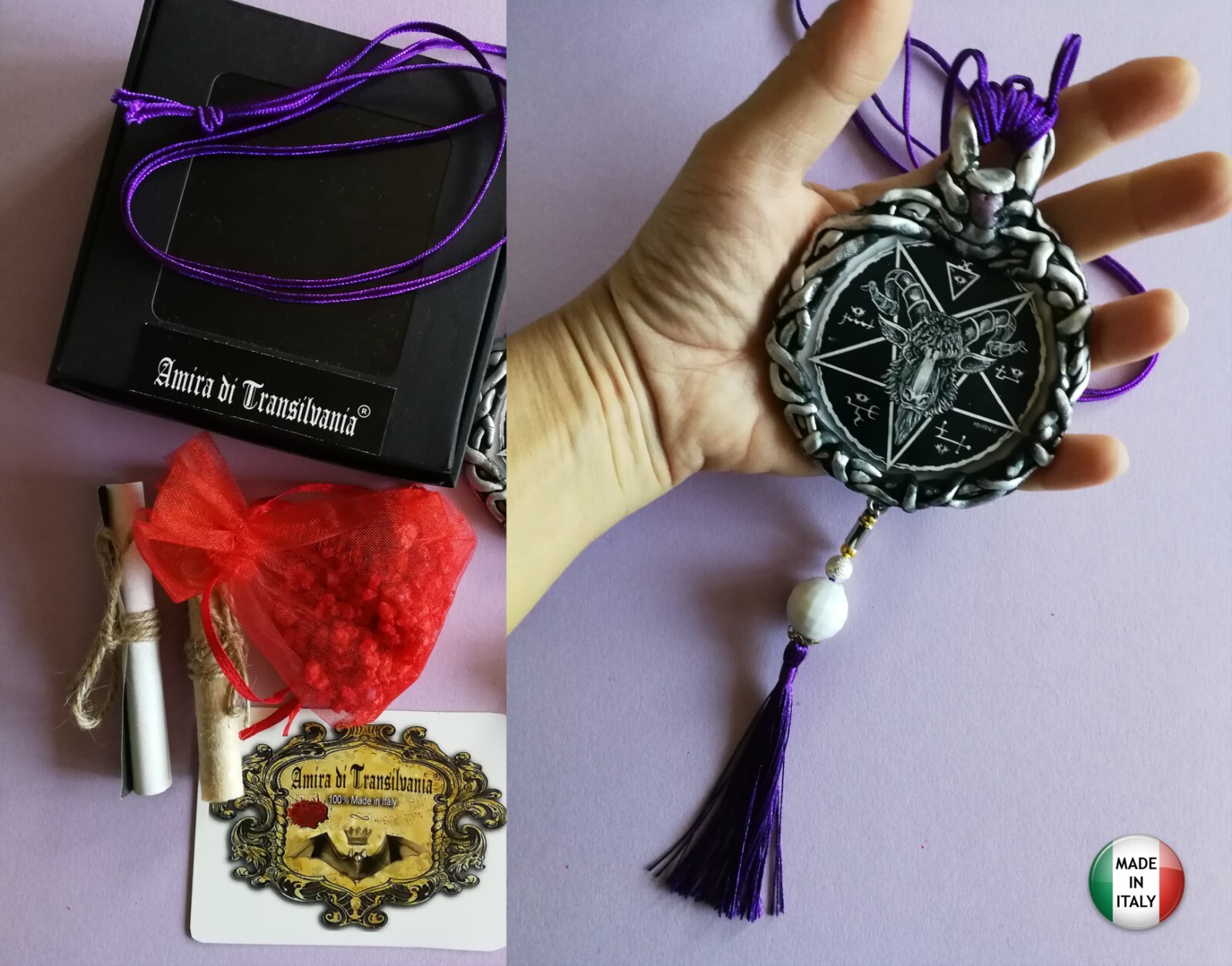 satanic talisman pendant amulet necklace wicca gothic jewel pagan devil baphomet