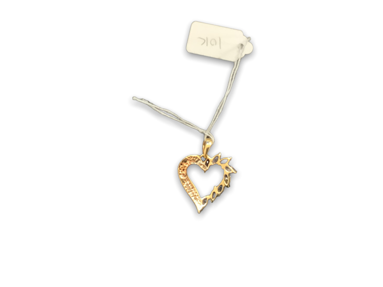1ok yellow gold tanzanite and diamond heart pendant
