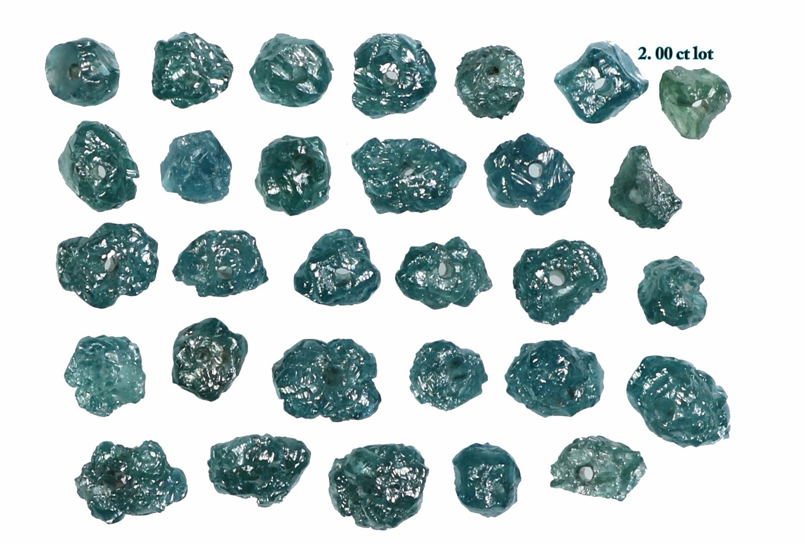Natural Loose Diamond Blue Rough Bead I3 Clarity 2.0 Ct 1.70 to 2.80 MM Lot K26