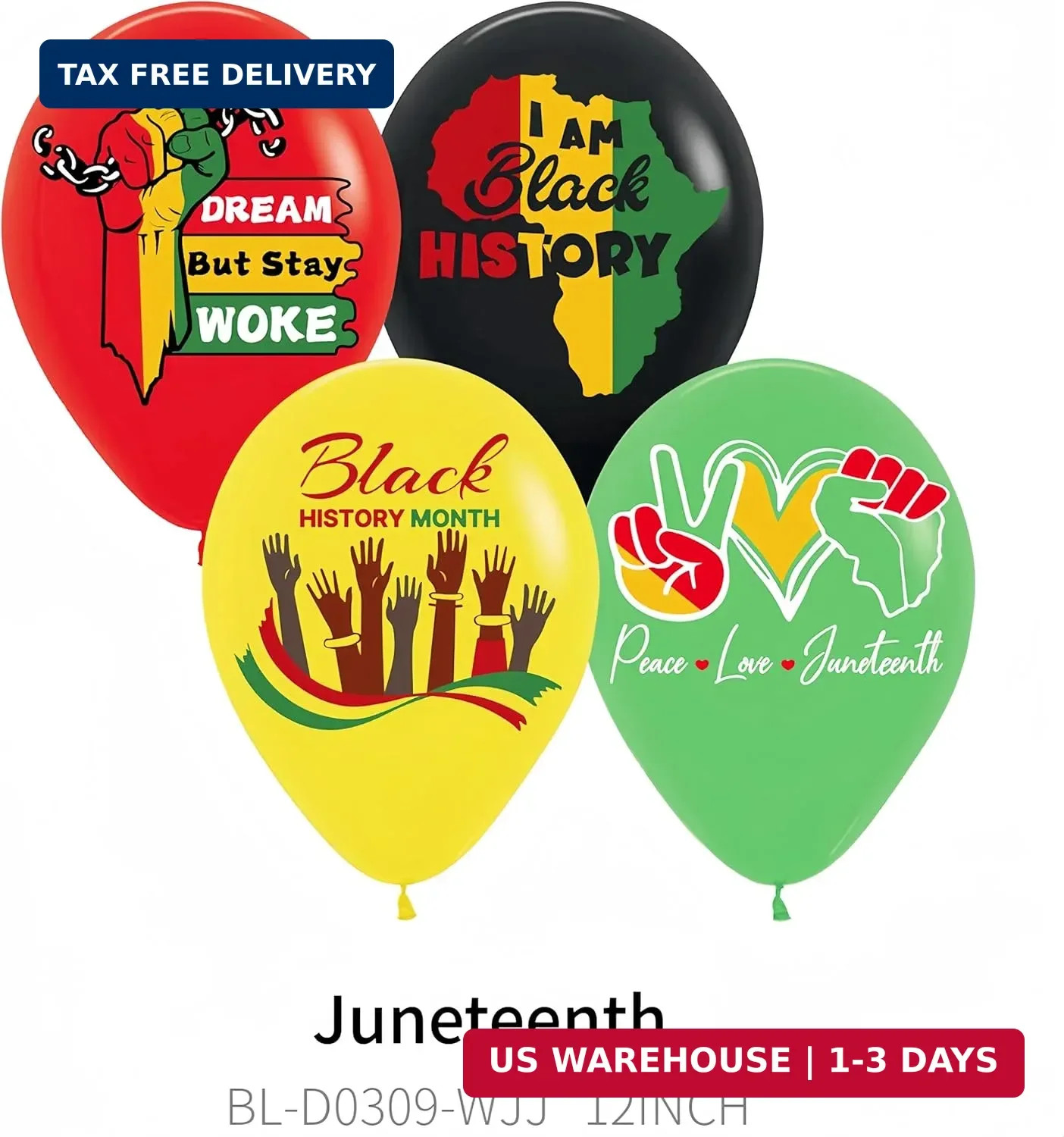 40Pcs Juneteenth/Freedom Day Black History Balloons (Black/Yellow/Red/Green) – A