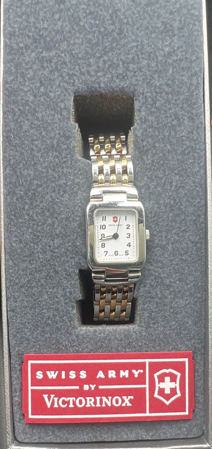 Victorinox Swiss Army Women’s Rectangle Quartz Two-Tone Bracelet White Dial