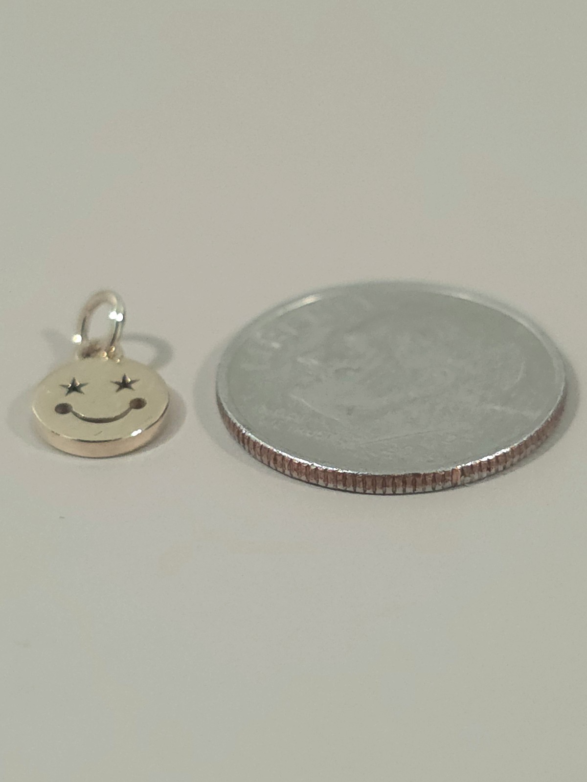 14k Yellow Gold Smilley Face Emoji Charm With Stars