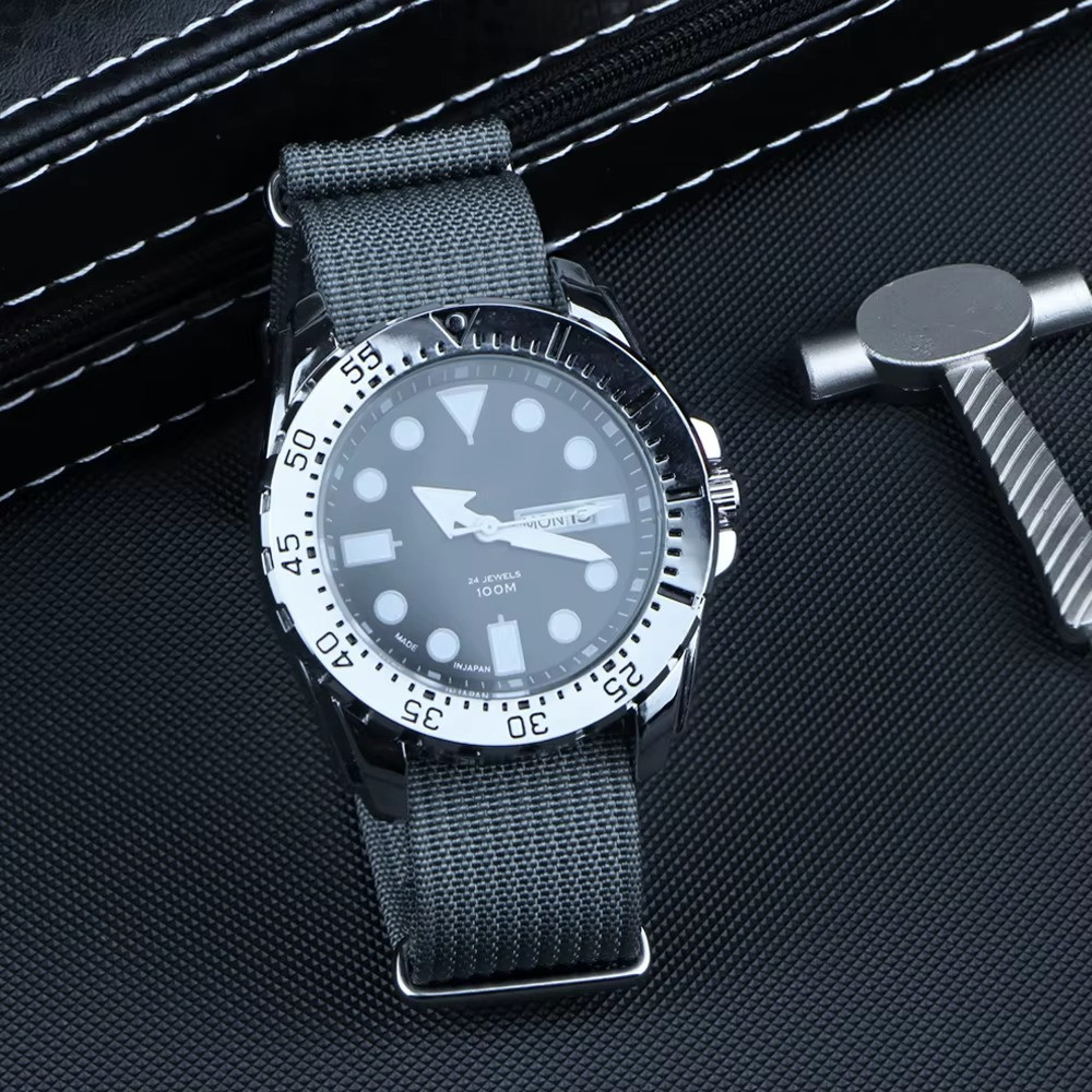 Ribbed Nylon Watch Strap 18mm 20mm 22mm Military Band Belt for Seiko Omega Rolex