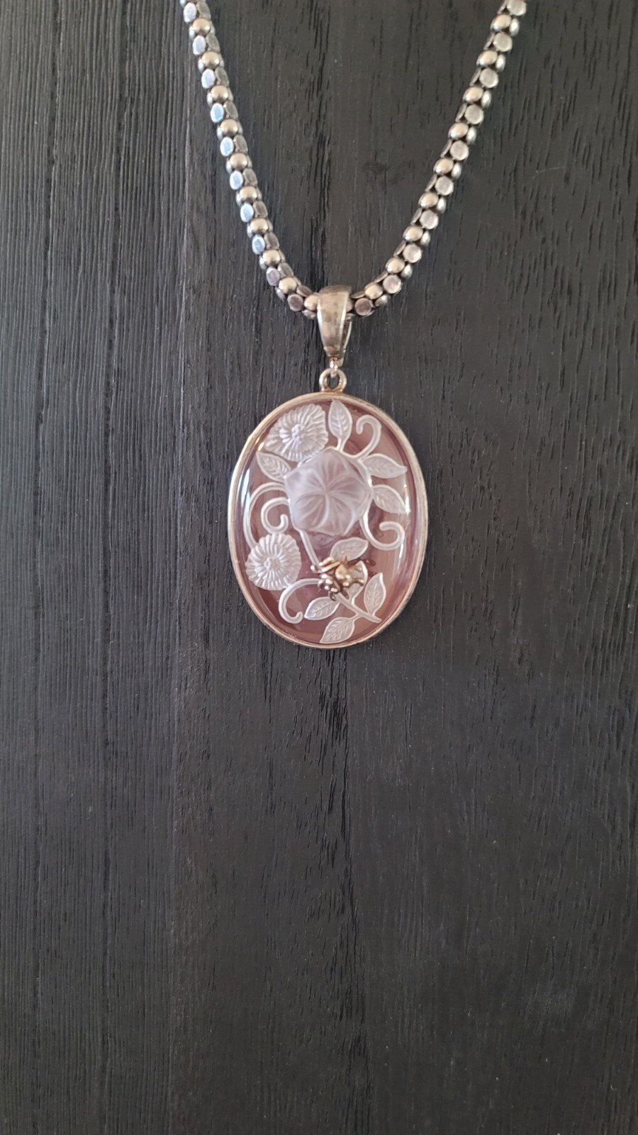 Sterling Silver Italy Necklace & Pendant .925 Marked KA 7226 And ITALY .925, 10″