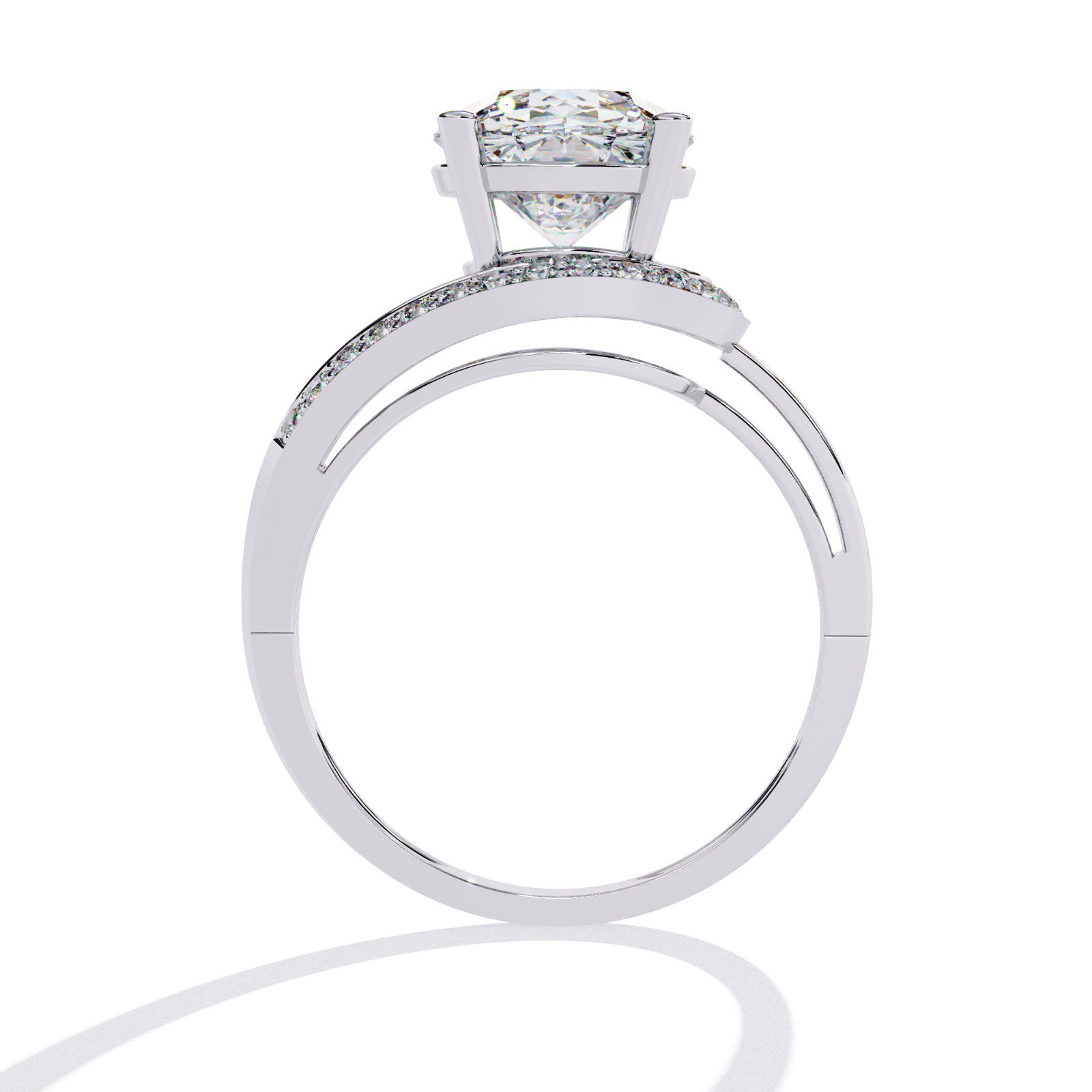 2.73 Ct Round Moissanite Ring 925 Sterling Silver CZ Engagement Bridal Ring