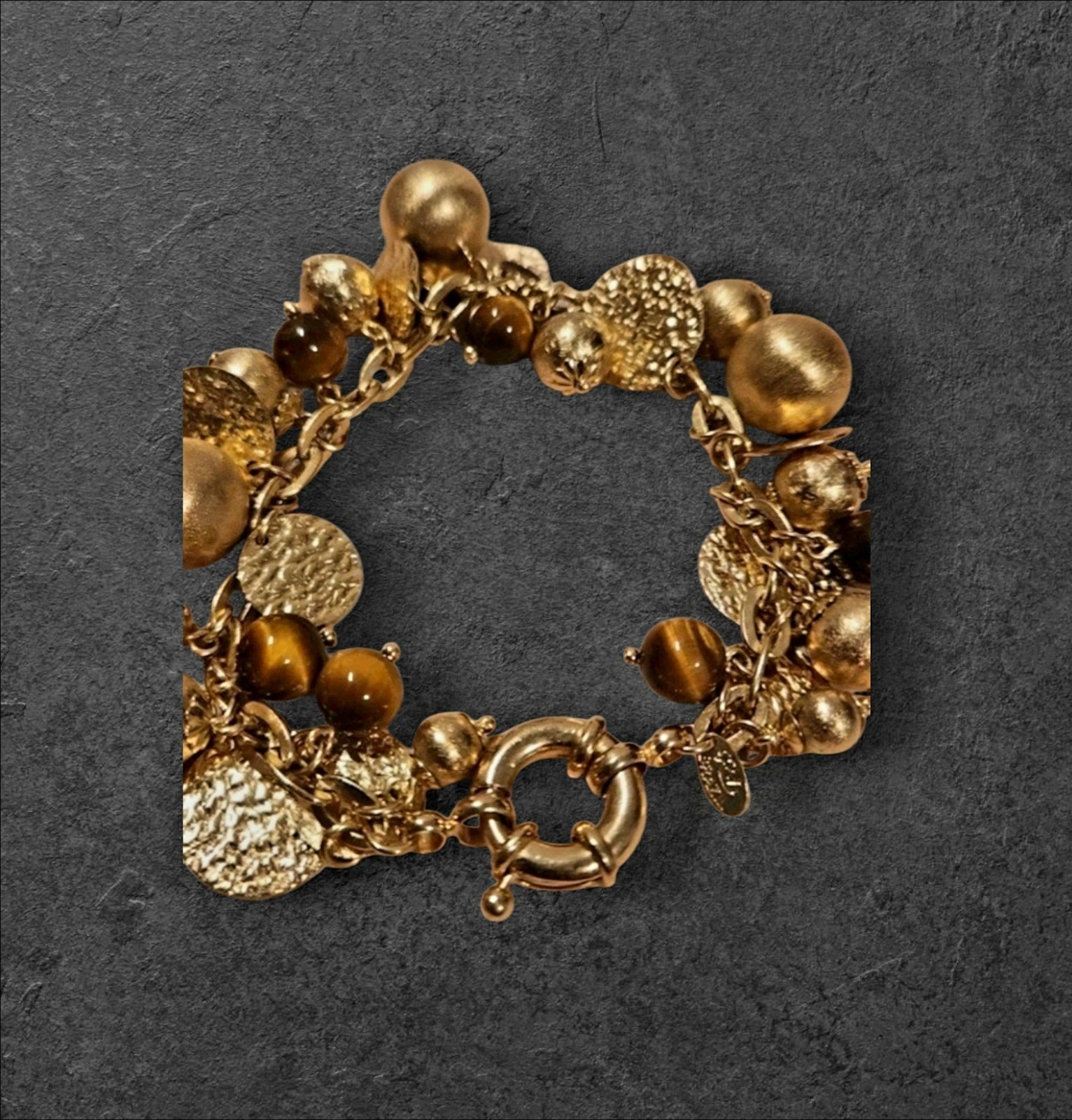 Gold Charm Bracelet Set Vintage 1990s/80s/Y2k 10pc, Korea