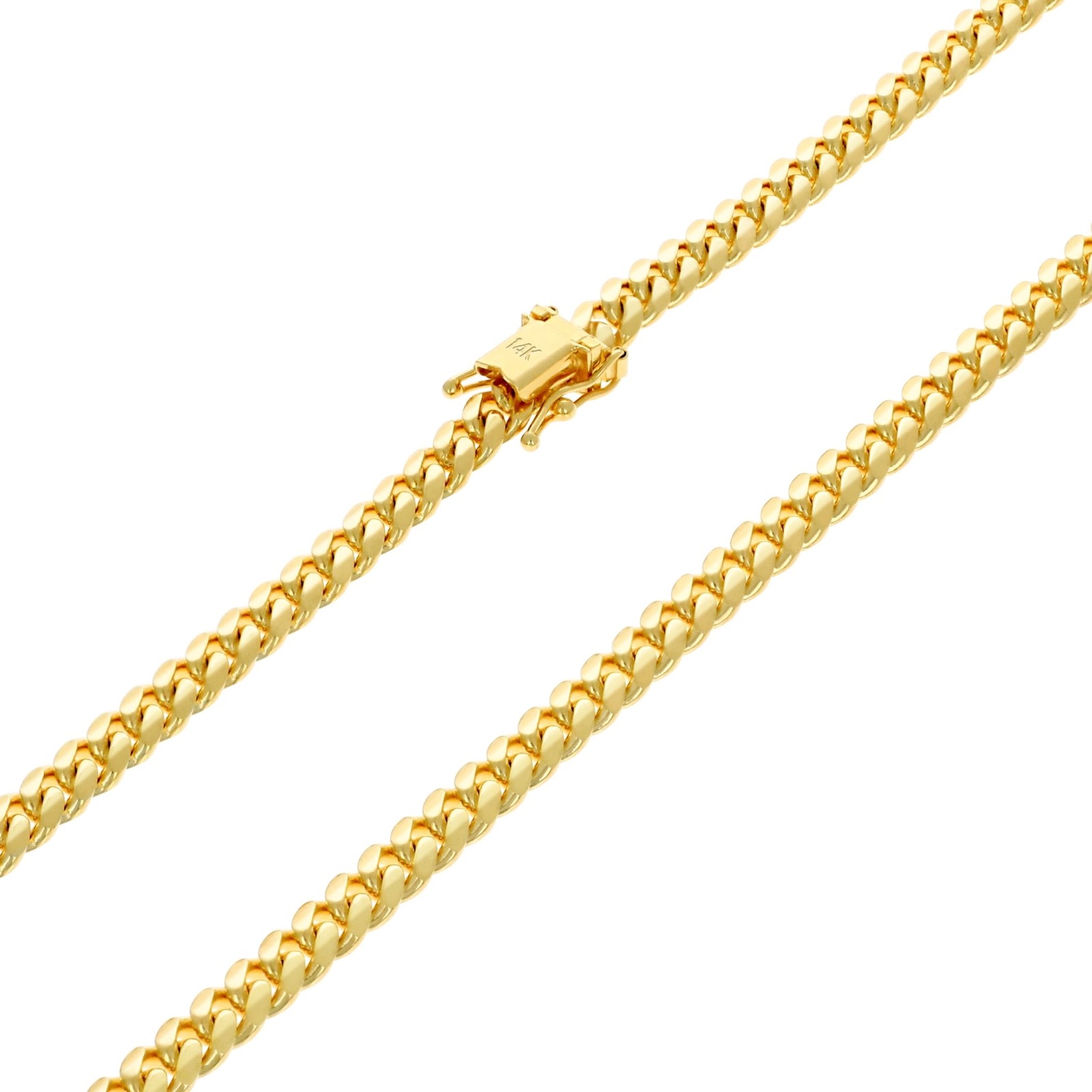 14K Yellow Gold Solid 5mm Miami Cuban Link Chain Bracelet Men 7″ 7.5″ 8″ 8.5″ 9″