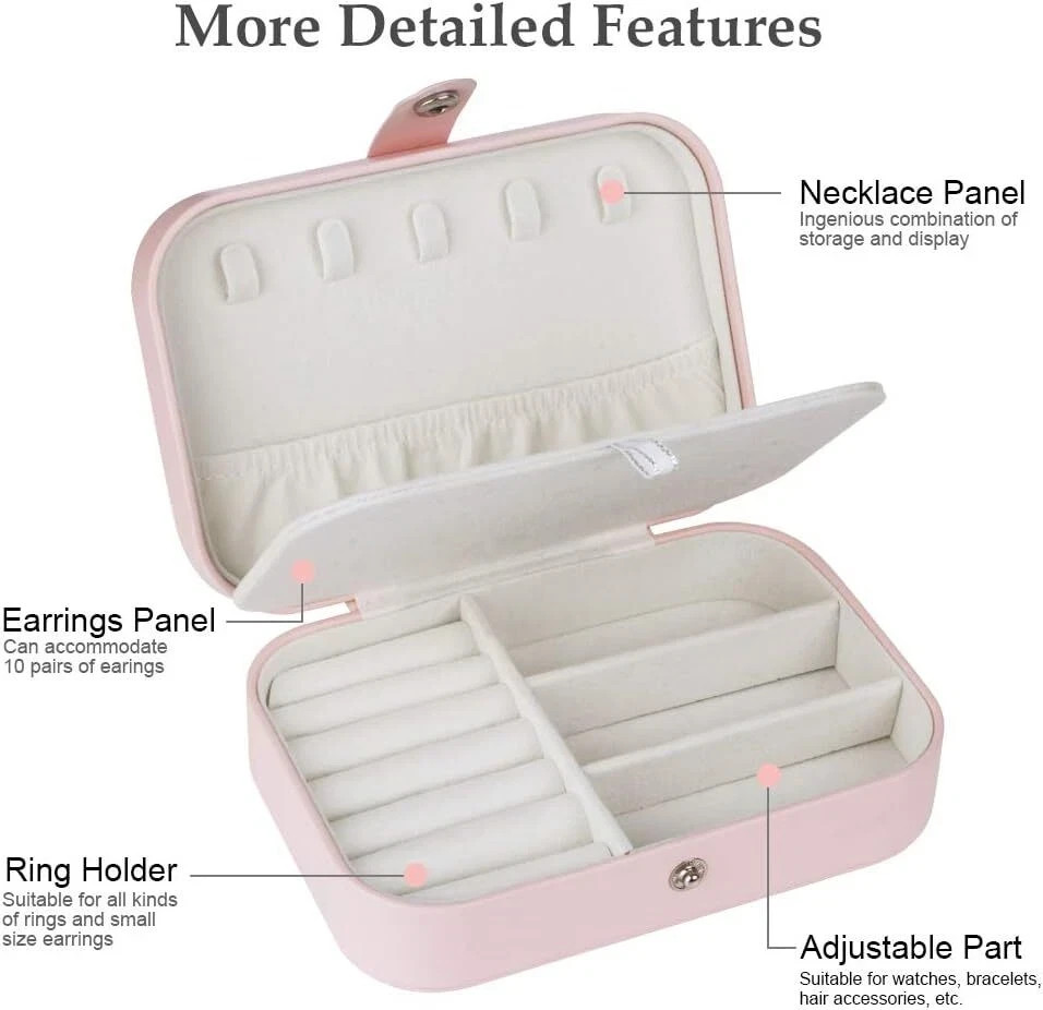 Double Layer Jewelry Box Organizer Case Rings Earrings Necklace Storage Portable