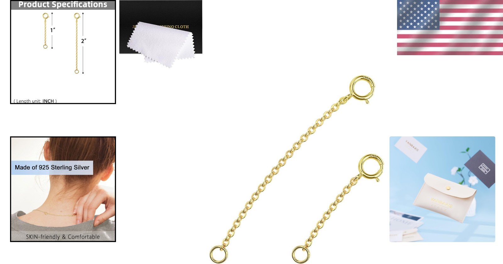 Hypoallergenic Gold Bracelet Extender – Jewelry Extension Set for Every Occasion