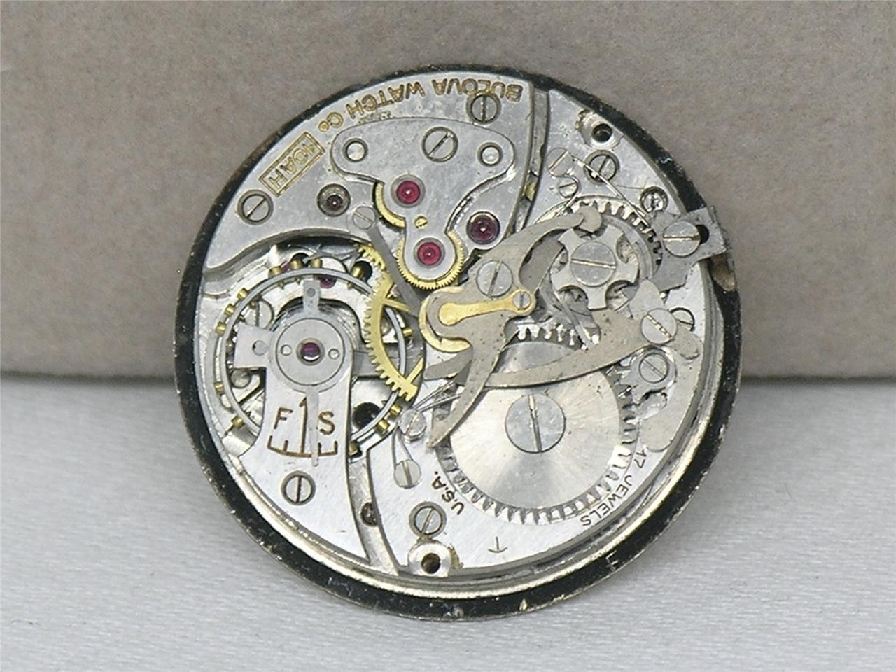 RARE MENS BULOVA 10AH CHRONOGRAPH WRIST WATCH MOVEMENT / DIAL / STEM / CROWN