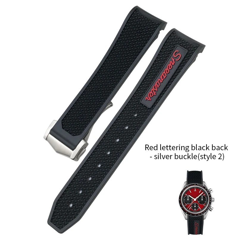 18mm 19mm 20mm 21mm Rubber Watch Band Strap Fits Omega Speedmaster MoonSwatch