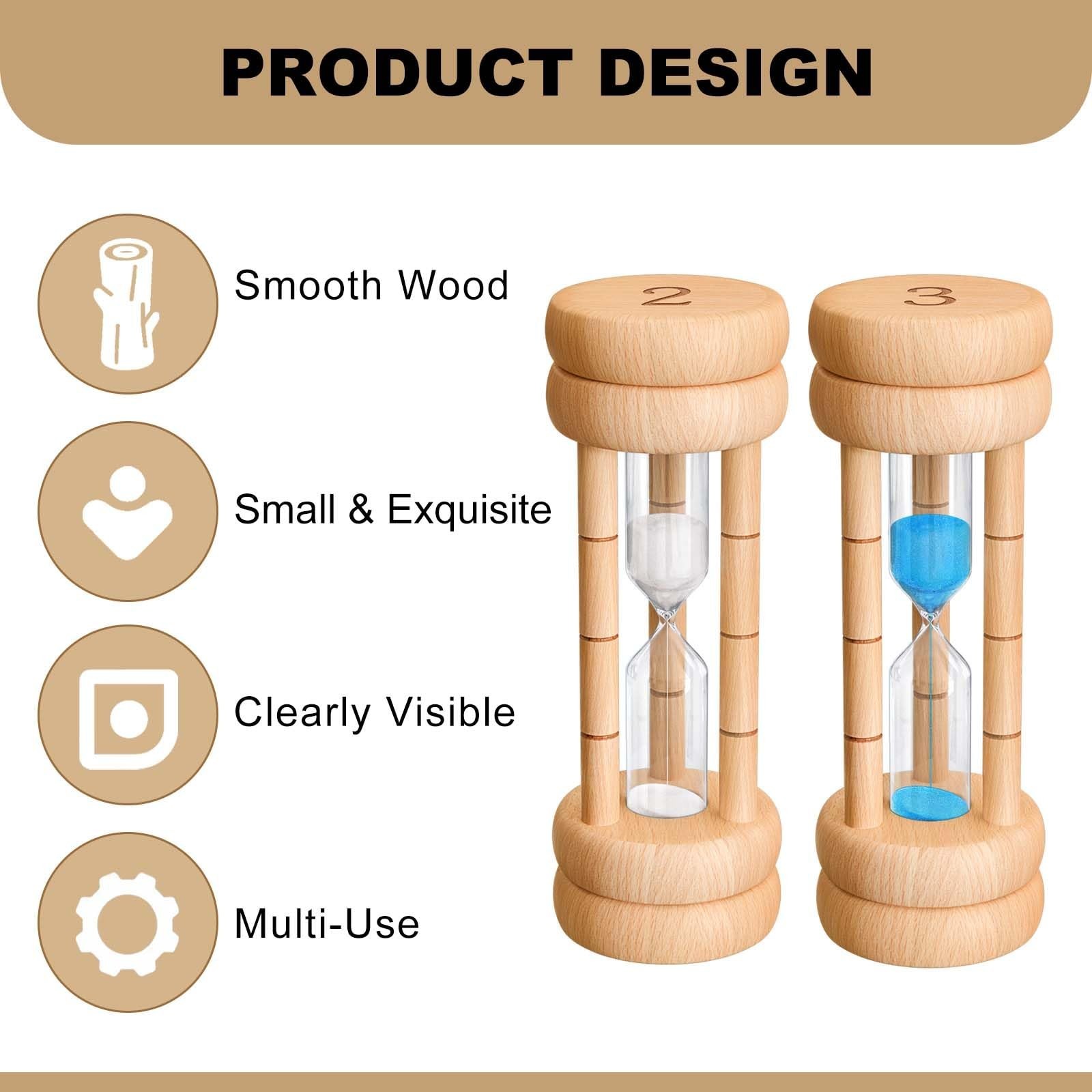 2 Minute Hourglass, Wood Sand Timer, Mini Wooden Sand Watch 2 Min,Unbreakable…