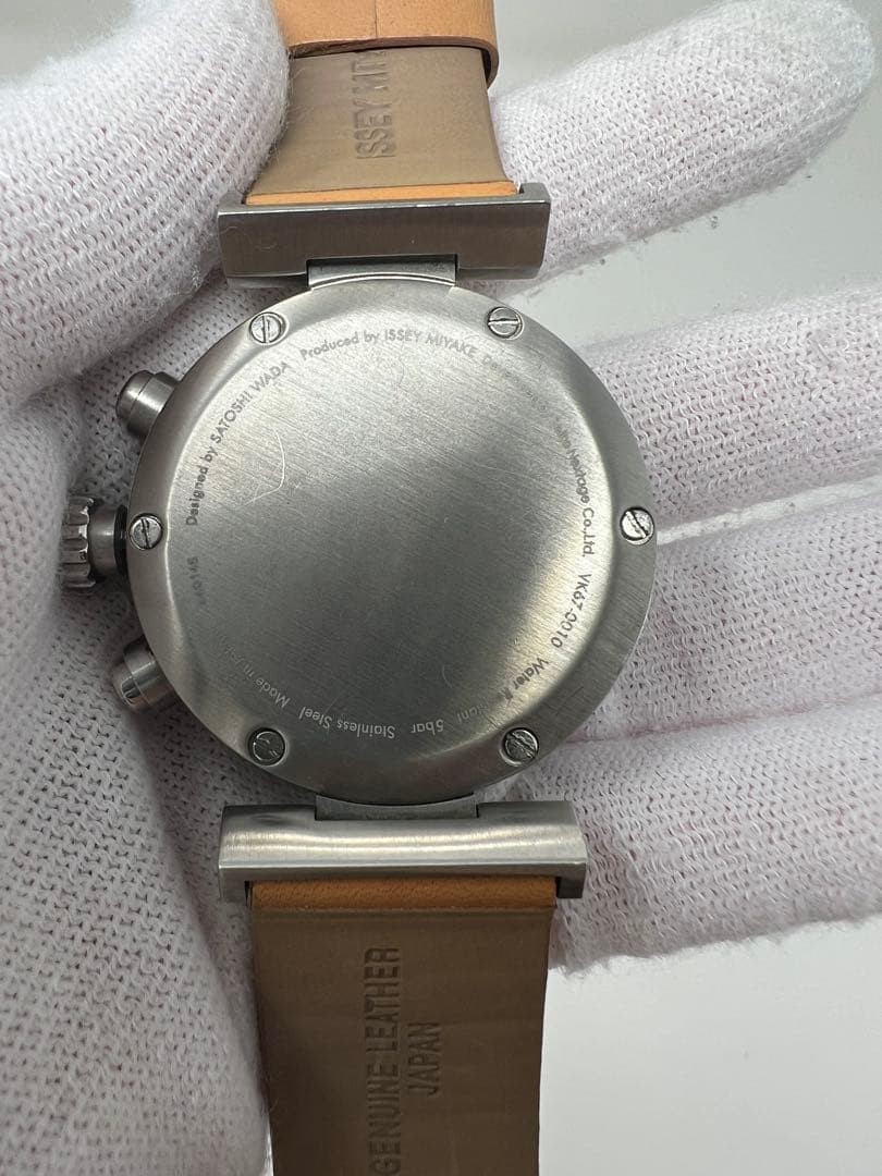 Issey Miyake W Chronograph Mens Watch, Analog Chronograph Leather Timepiece