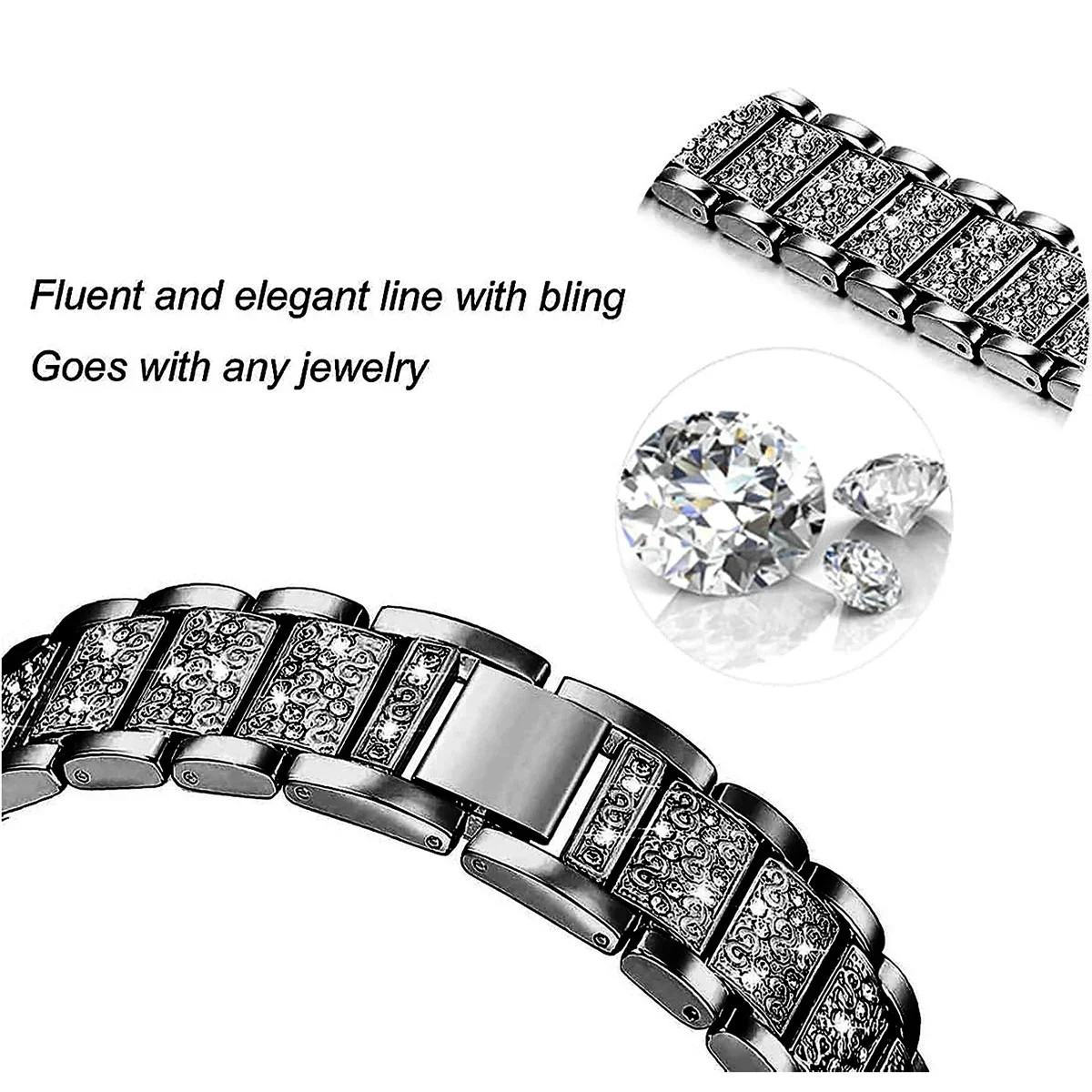 Diamond Strap +Case for Samsung Galaxy Watch 4 5 6 7 40mm 44mm Band Cover Bumper
