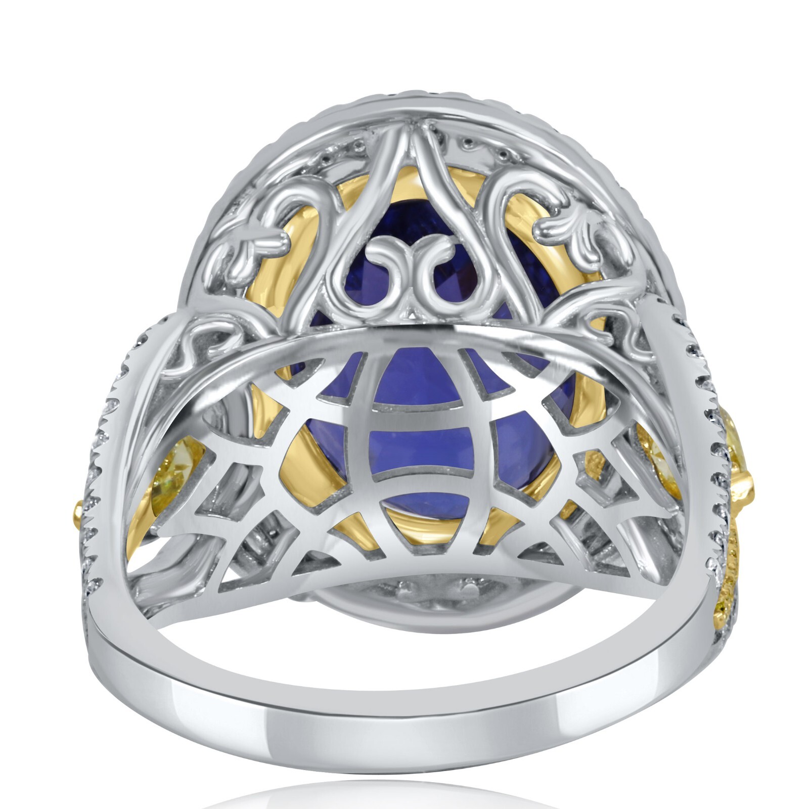 GIA 7.71CT Oval Brilliant Cut Tanzanite Diamond Ring 14k White Gold 9.59 TCW