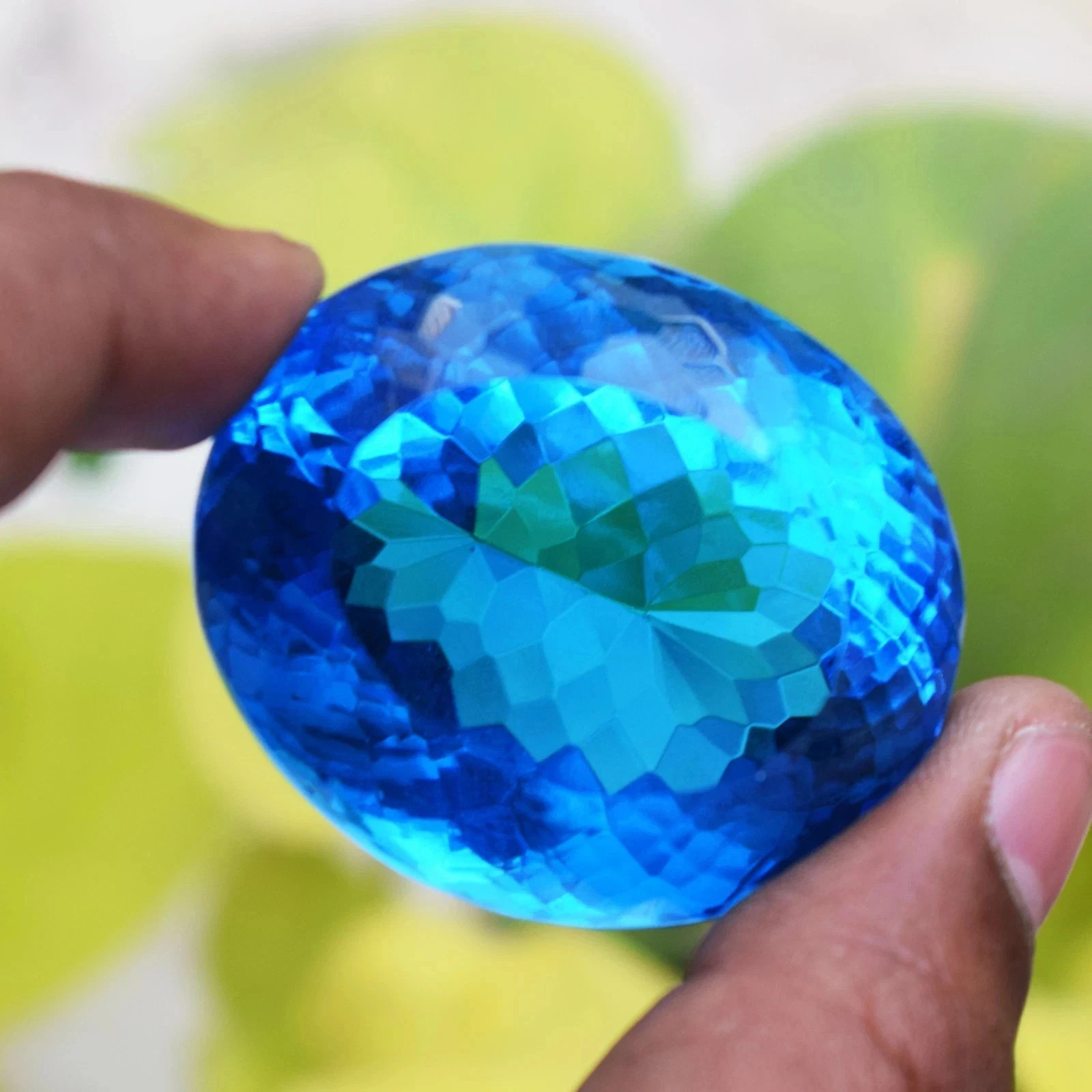 Huge 374 Ct Flawless Swiss Blue Topaz Oval Cut Certified Loose Gemstone