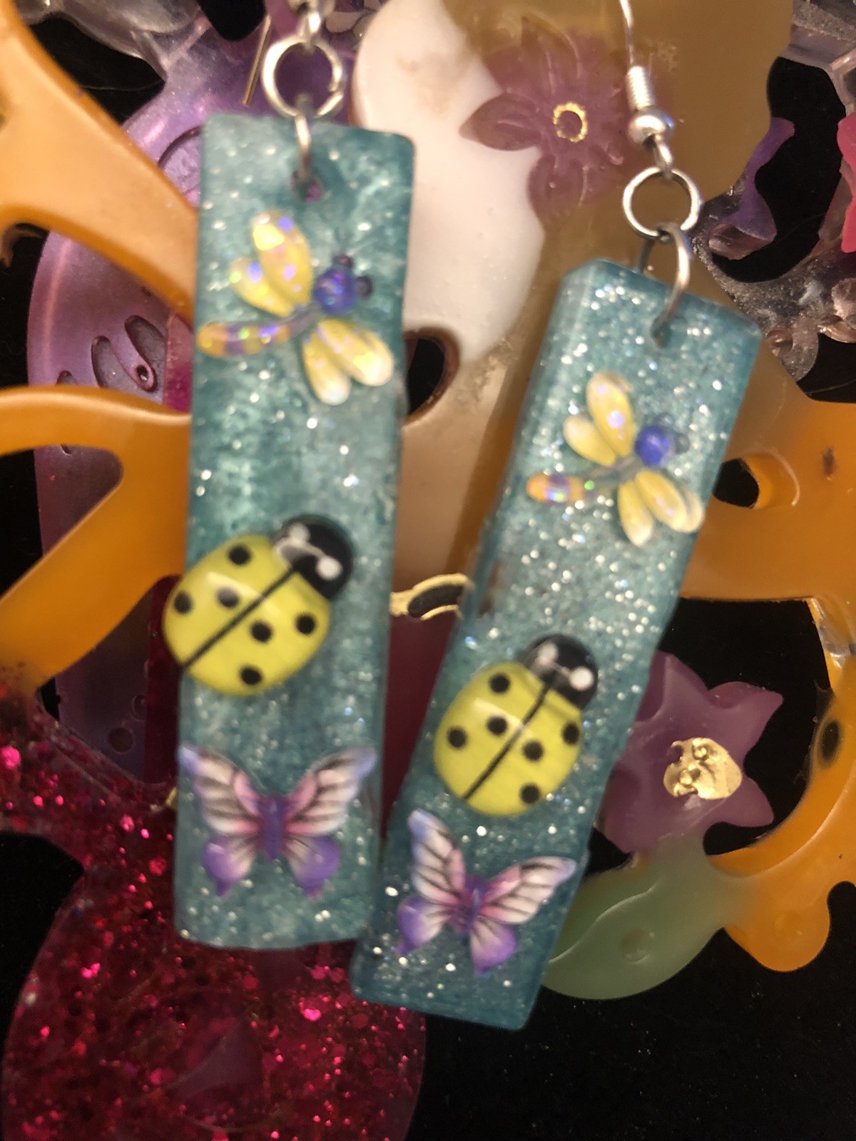 Handmade resin earrings. Free Gift With Purchase