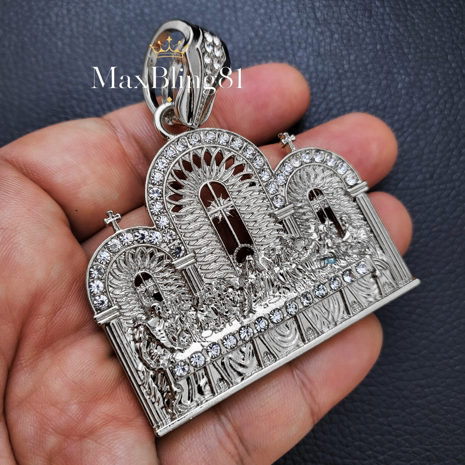 Jesus Last Supper Iced Silver Plated Hip Hop Fashion CZ Large / Jumbo Pendant