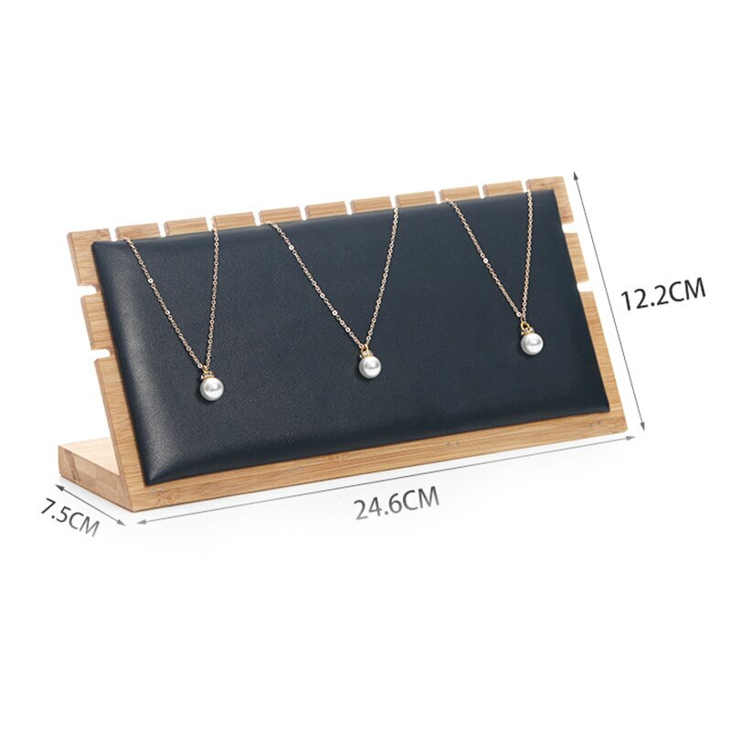 Bamboo Necklace Pendant Jewelry Display Holder Rack Organizer Storage Case
