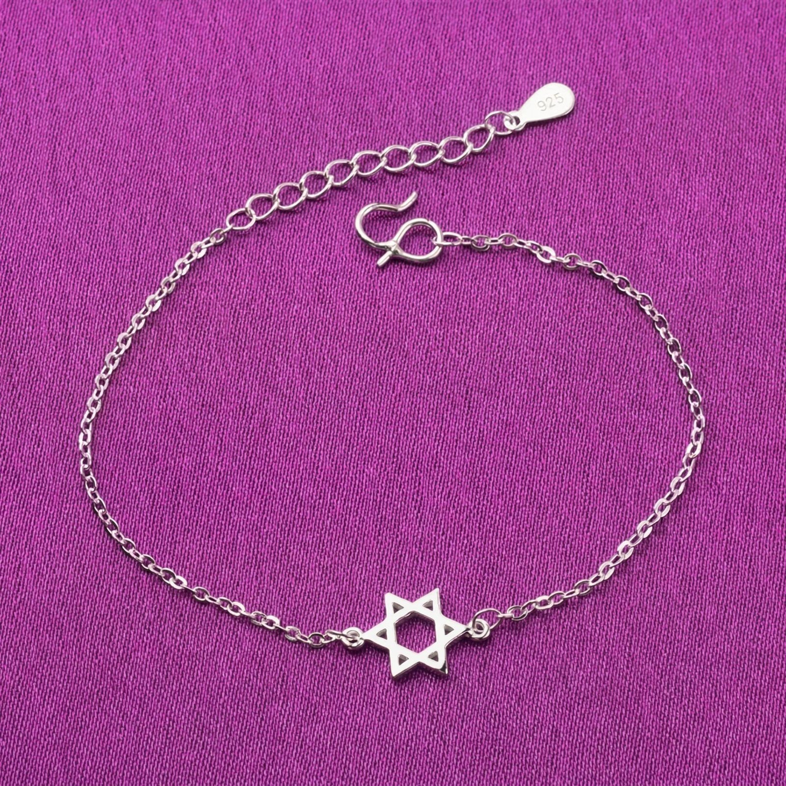 Sterling Silver Plated Round Chain Bracelet Womens Fashion Bangle Gift