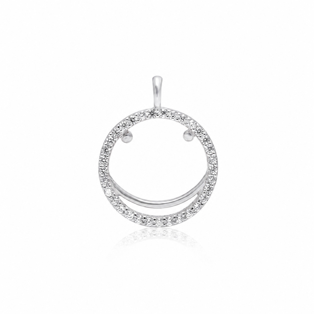 Gold Plated Open Circle Pendant 925 Sterling Silver Necklace for Women