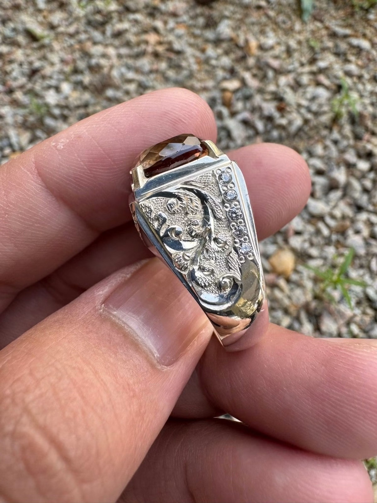 Top Quality Smoky Quartz Gemstone 925 Sterling Silver Men’s Ring Wedding Gift D7
