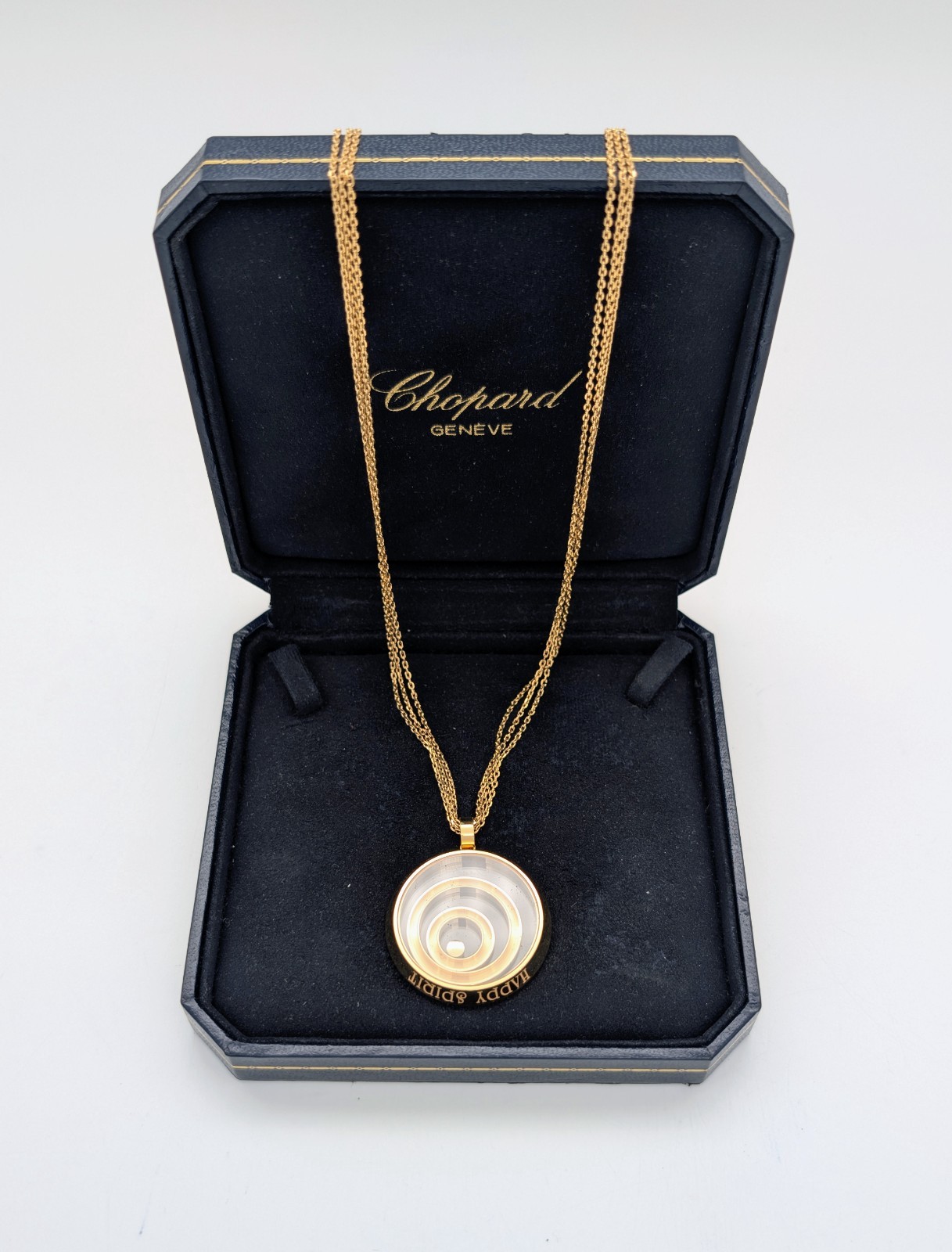 Chopard Happy Spirit Brilliant Pendant Necklace 60cm Yellow Gold 750/18K -33.30g #2019