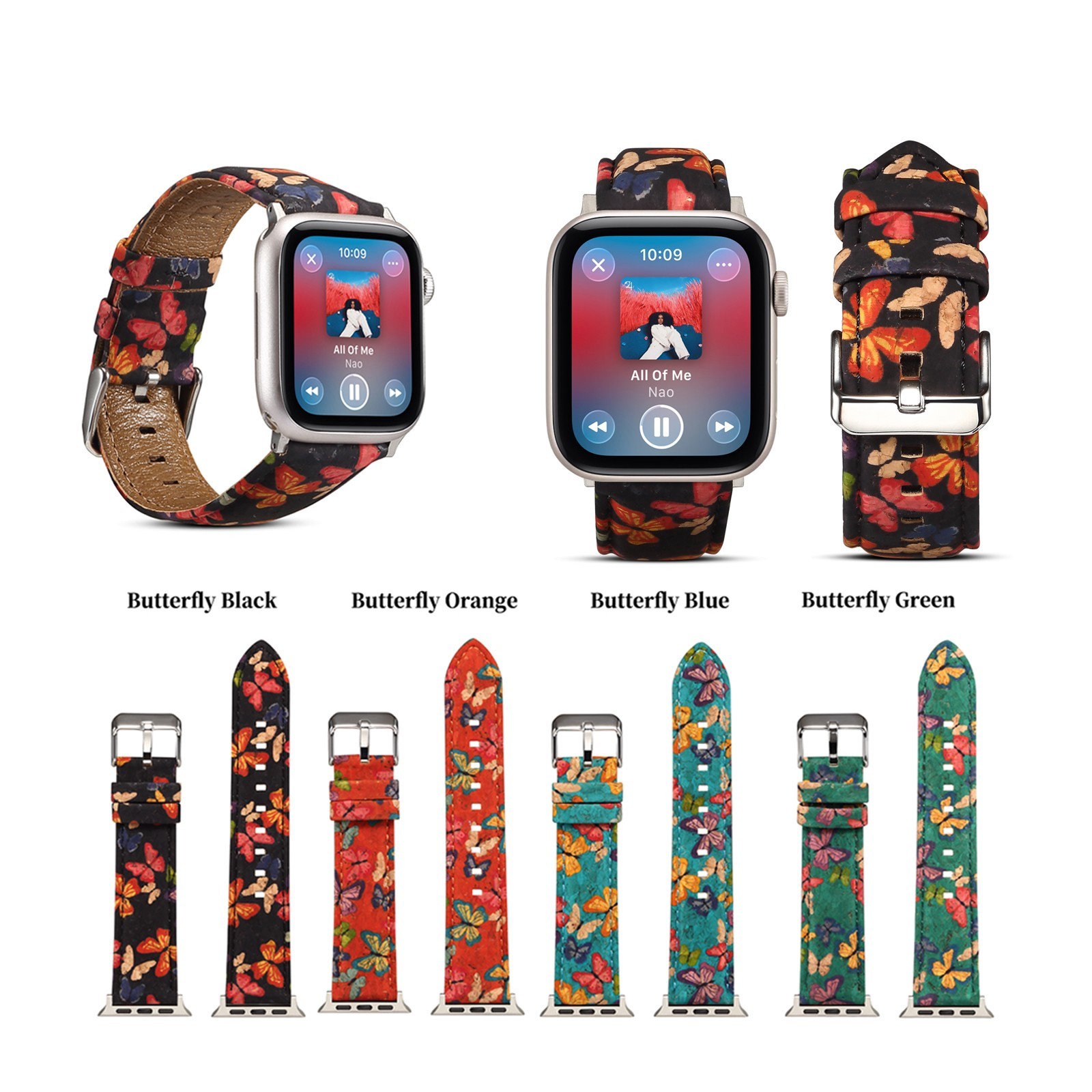 Leather Butterfly Band for Apple Watch 38mm 40mm 41mm 42mm 44mm 45mm 46mm 49mm