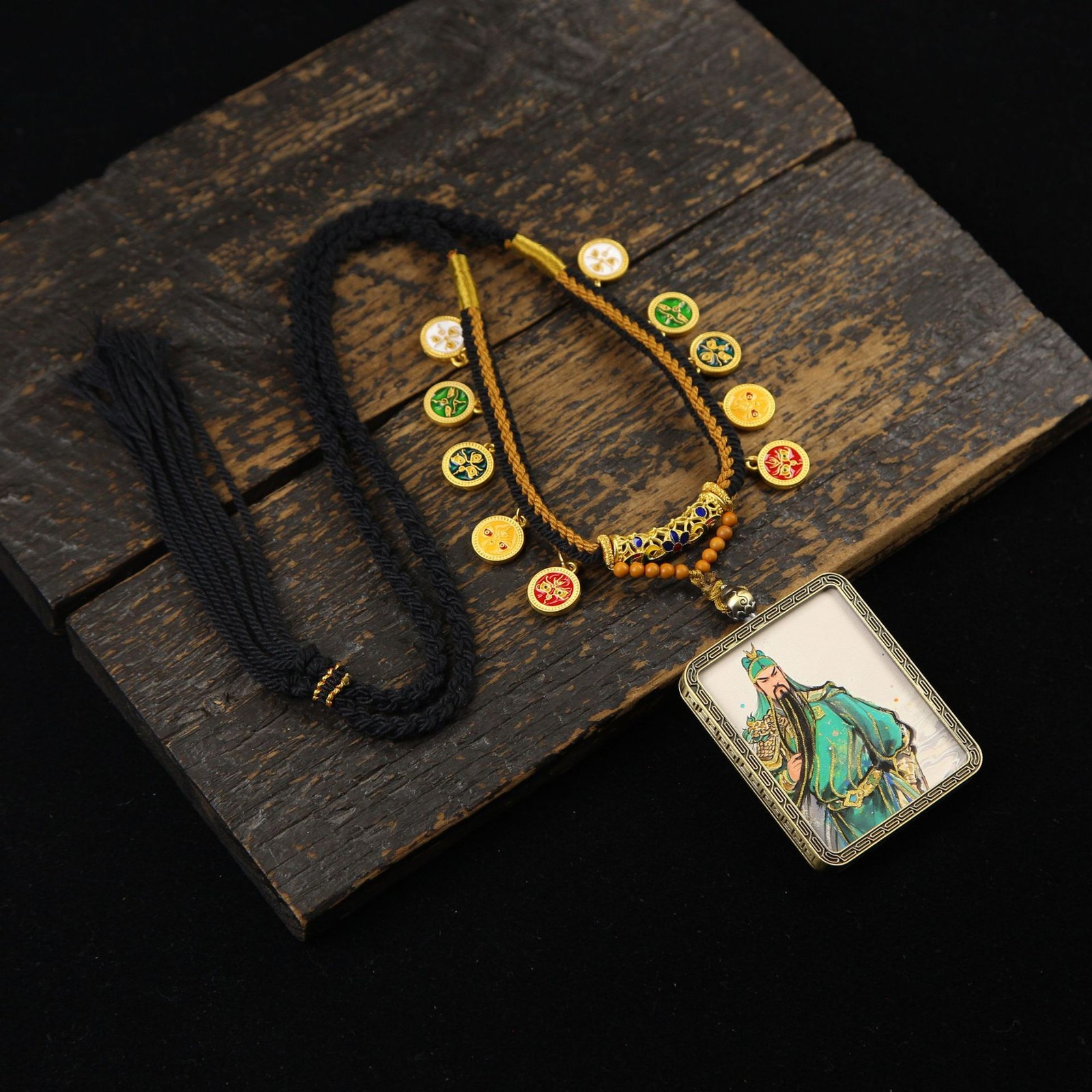 oriental art Guan PR Master Thangka portrait retro necklace pendant Vintage new