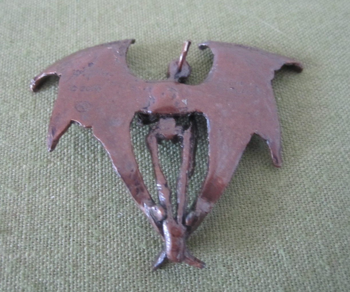 Alchemy England Winged Skeleton Gothic Metal Pendent 2003 Marked On Wings