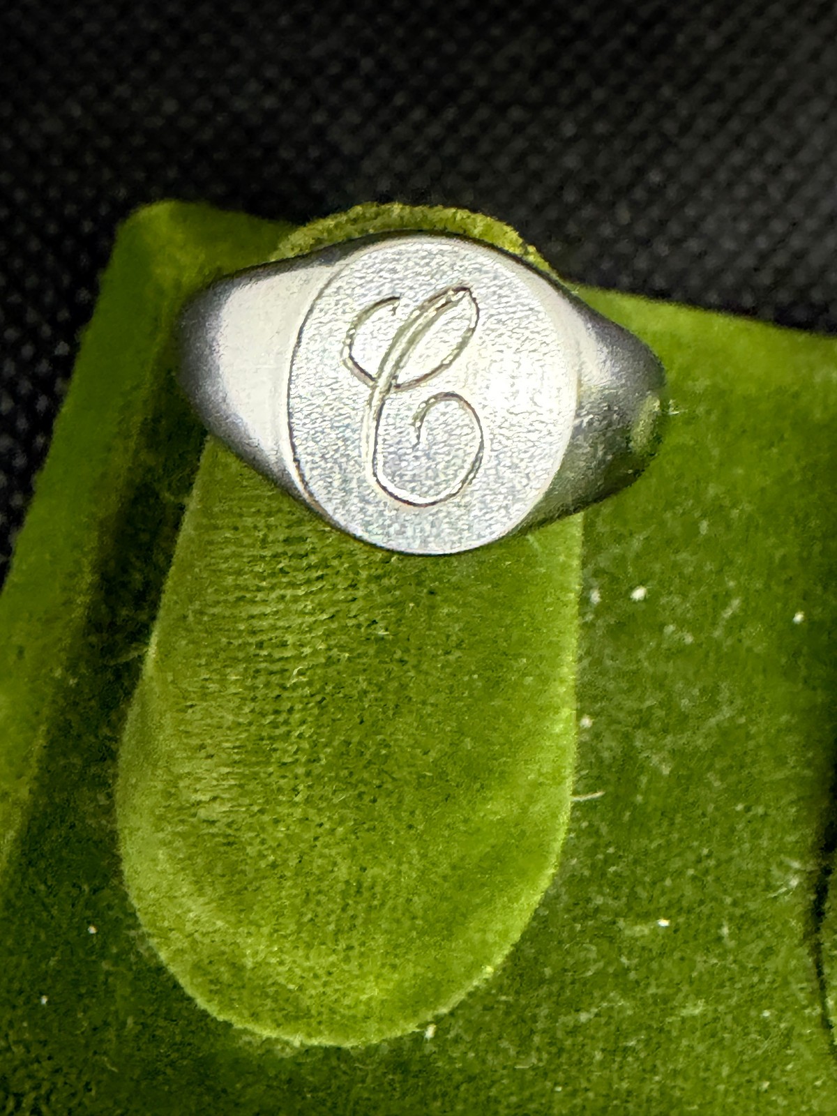Vintage 10KT Gold Filled Stamped & Engraved Monogram “C” Ring Sz 6 VARGAS Brand