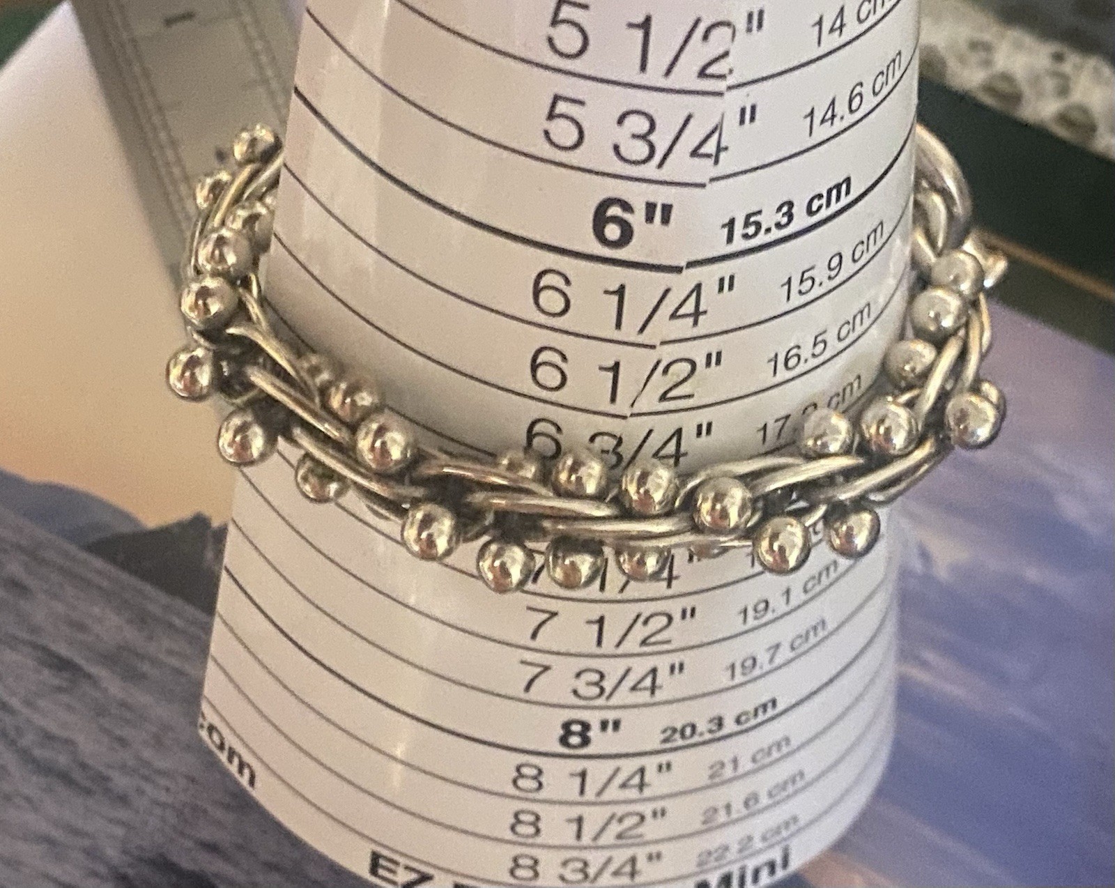 Mexico 925 Sterling Silver DNA Toggle Link Bracelet 57 G. Heavy