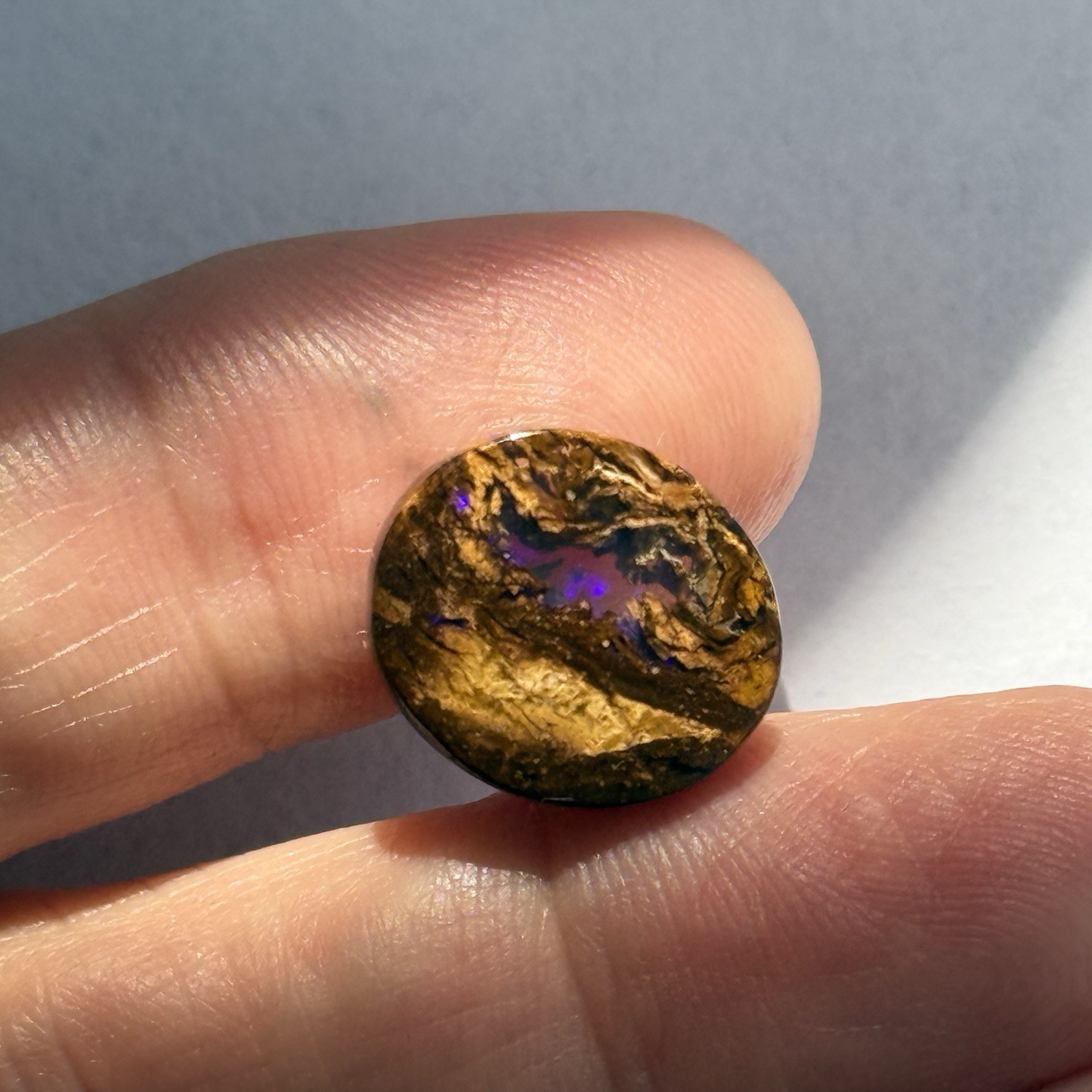 6.65ct 14.3×12.6×5.2mm Fine Australian Koroit Boulder Opal Oval Cabochon Gem