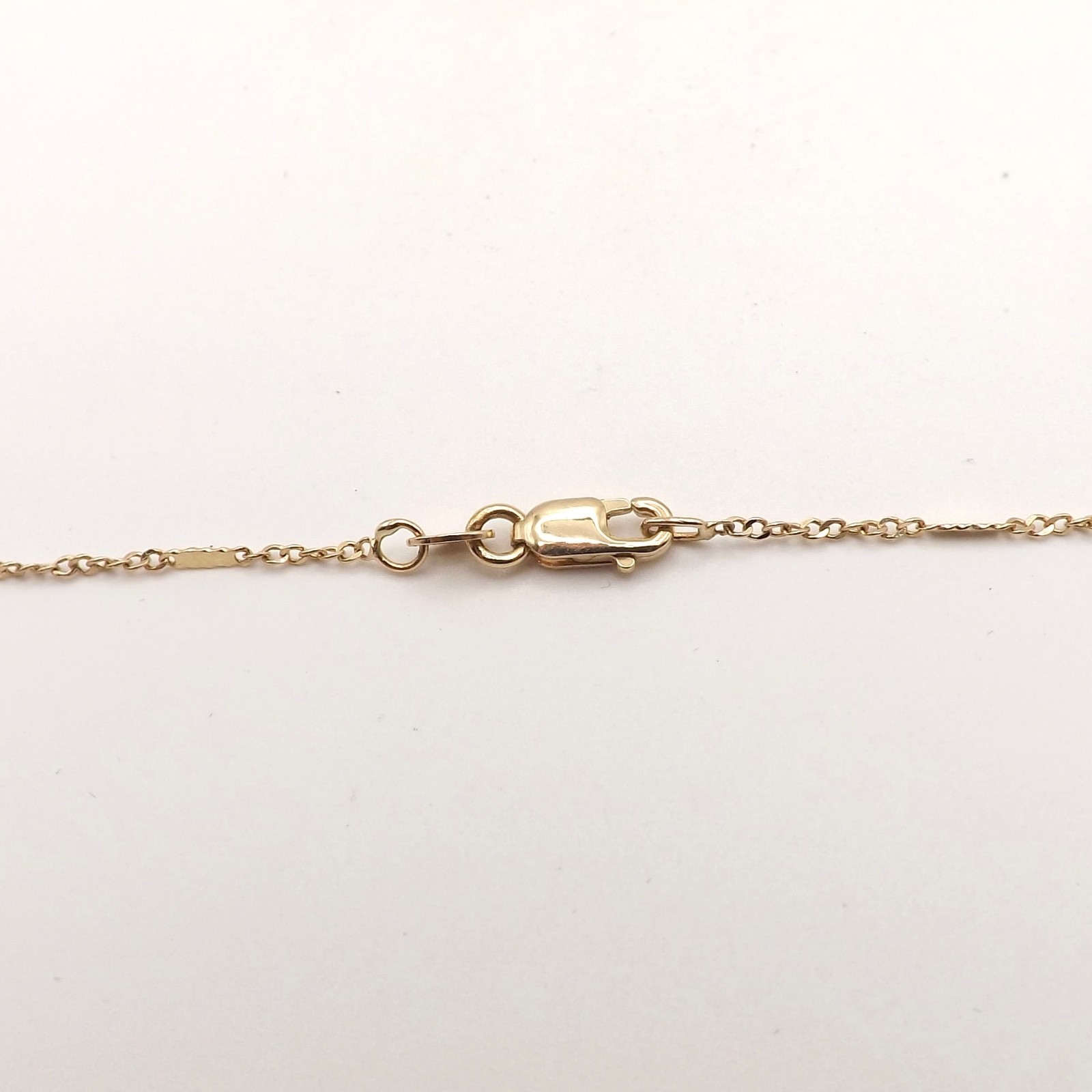 Solid 14k Gold Twist Curb Link Stations Pendant Chain Necklace 18in Italy New