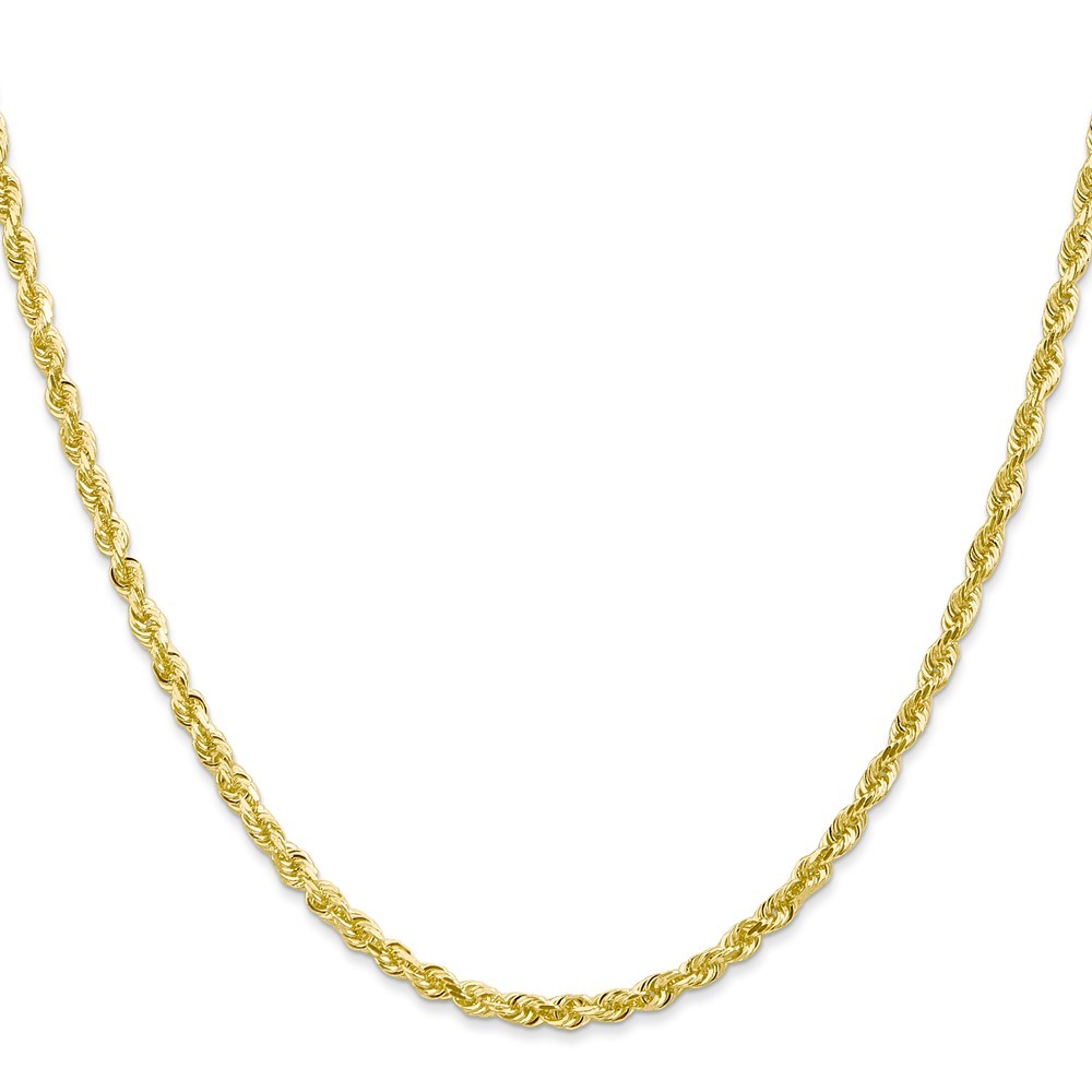 10K Yellow Gold 3mm Diamond Cut Quadruple Rope Chain; 22 inch