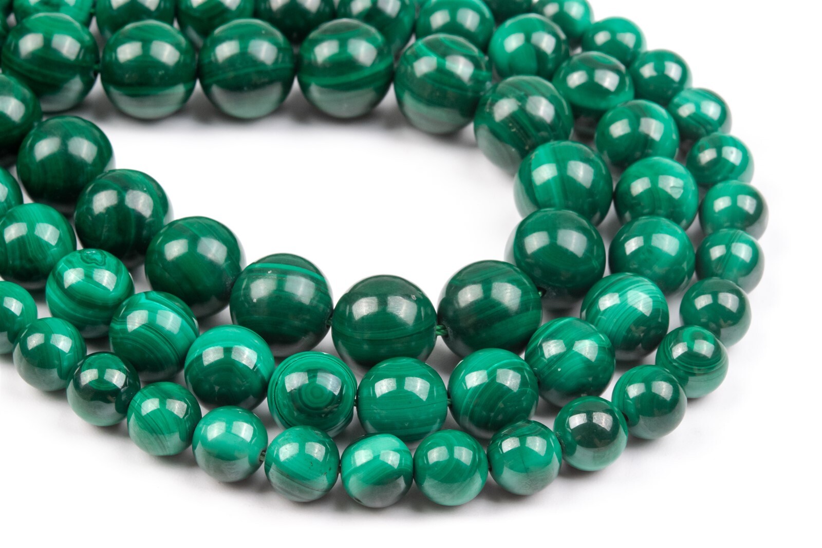 Natural Sky Eye Deep Green Malachite Beads AAA Round Loose Beads 9/10/11/12MM
