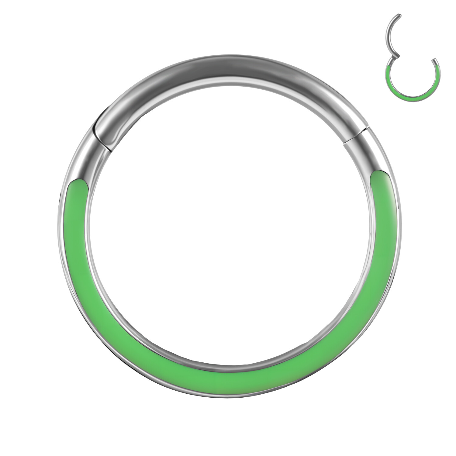 1 Pc Titanium Hinged Nose Ring Glow in the Dark Septum Clicker Daith Earring 16g