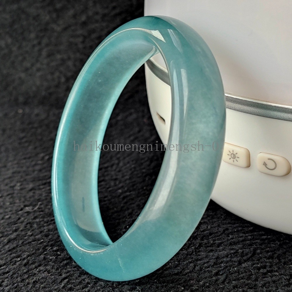 Certified Ice Bluewater 53-54mm Natural Burma Jade jadeite Bangle Bracelet