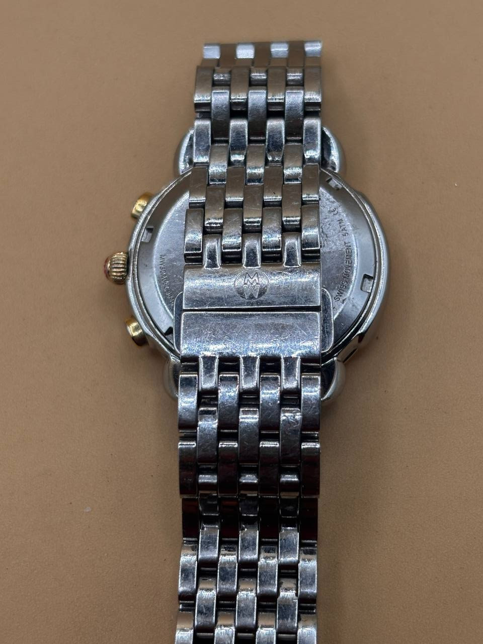 Michele Sydney MW30A Chronograph Mother Pearl Diamond Dial Quartz Watch R19 PH9