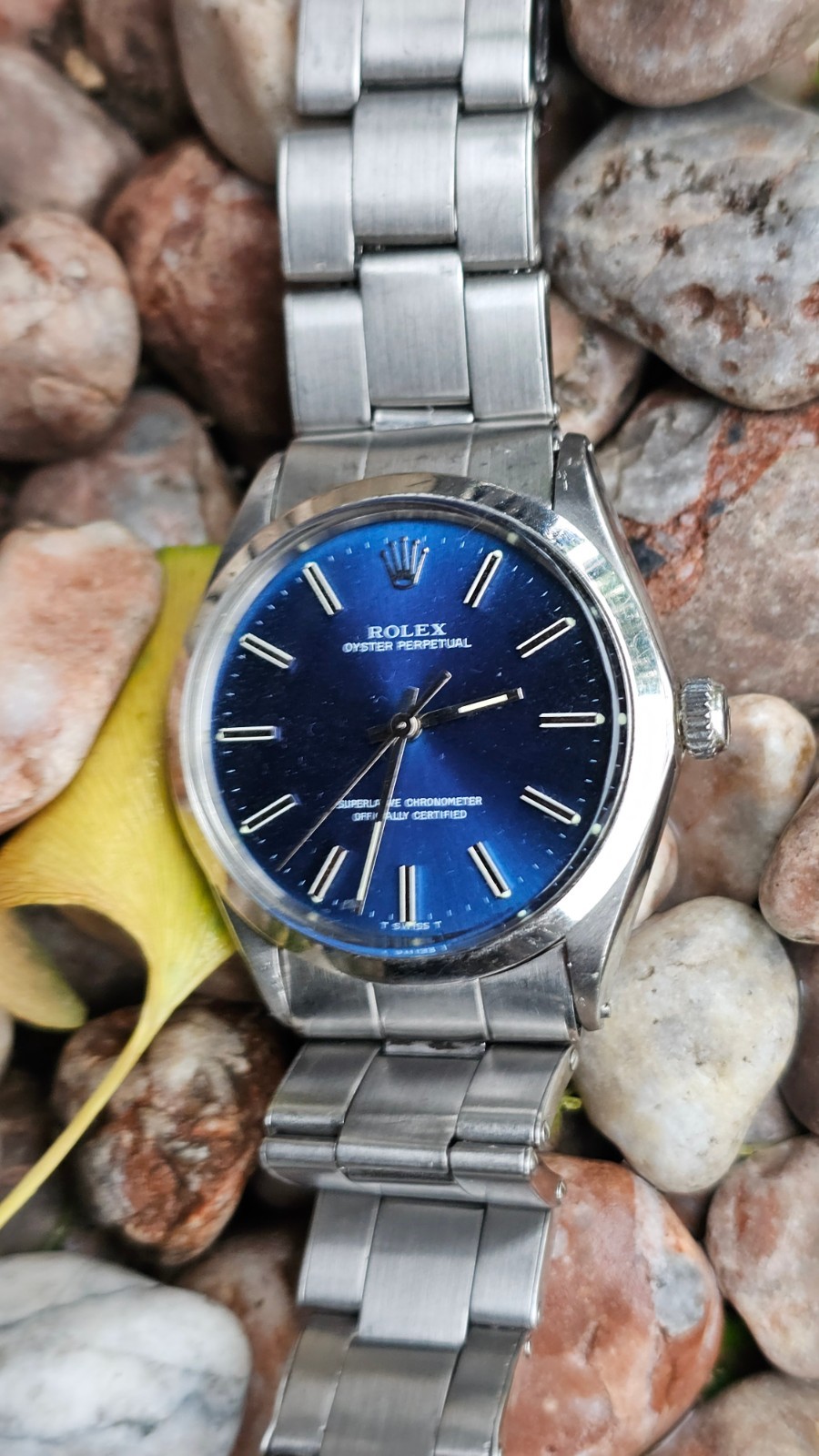 Rolex Oyster Perpetual 1002 Blue Dial Men’s Automatic Watch 1969