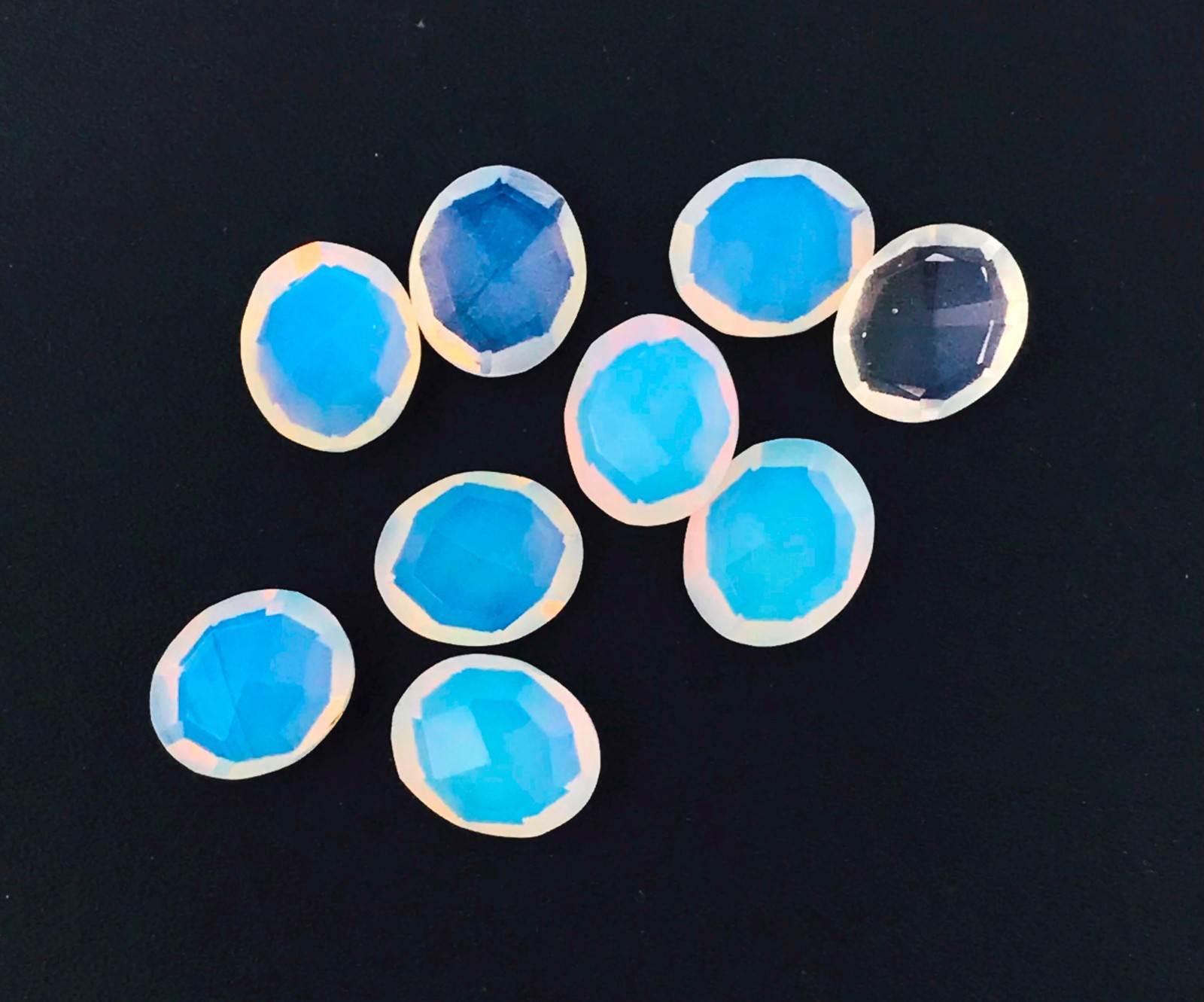 20 Pcs Faceted Milky Opal Hydro Quartz Gemstone -6x8mm-10x20mm Approx