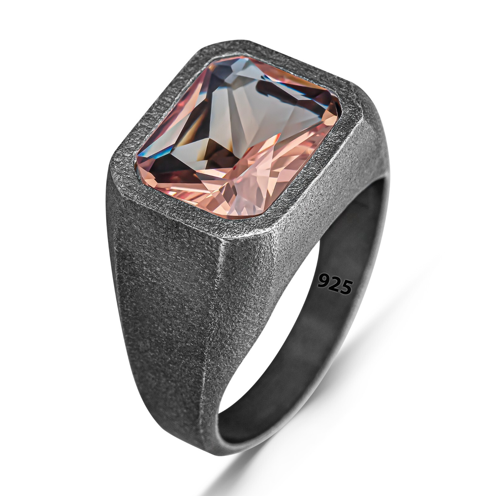 925 Sterling Silver Basic Color Changing Zultanite Stone Alexandrite Mens Ring