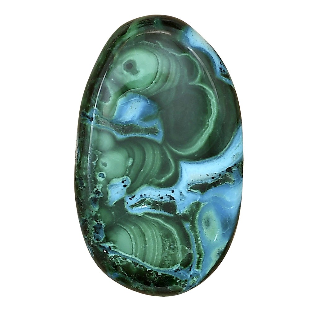 Natural Azurite Malachite 33.8×20.3×5.5 mm Oval Polished Gemstone LS03740-63