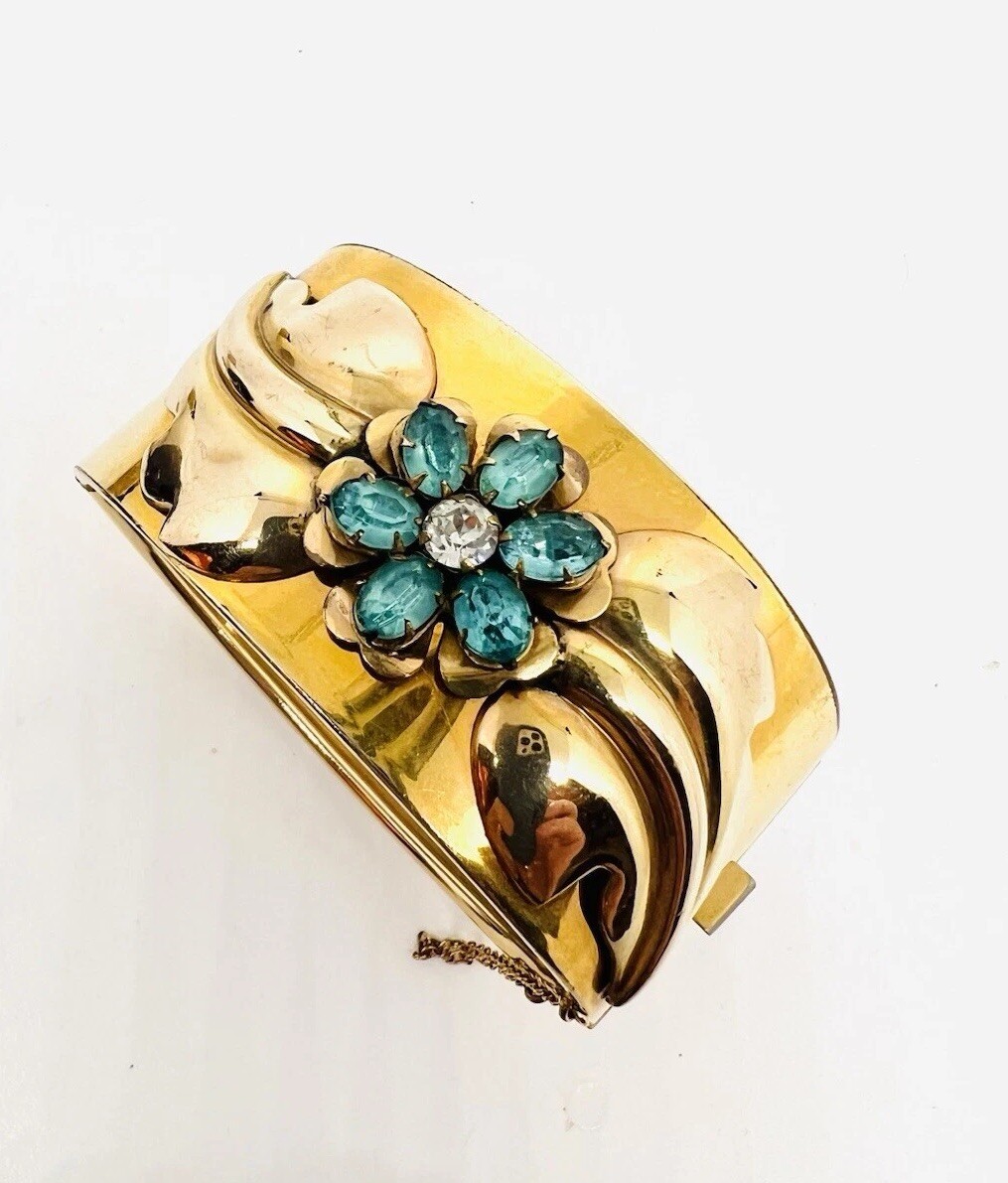 Chunky Wide LUSTERN Gold Filled Bangle Bracelet 51gm Signed Vintage Jewelry