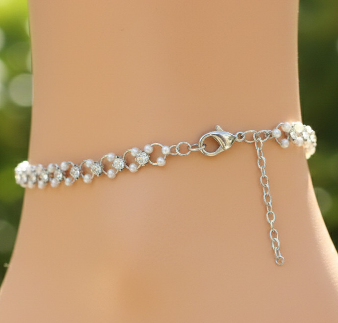 Elegant Silver Tone Brass Anklet 925 Silver Plated Designer Anklet For Women